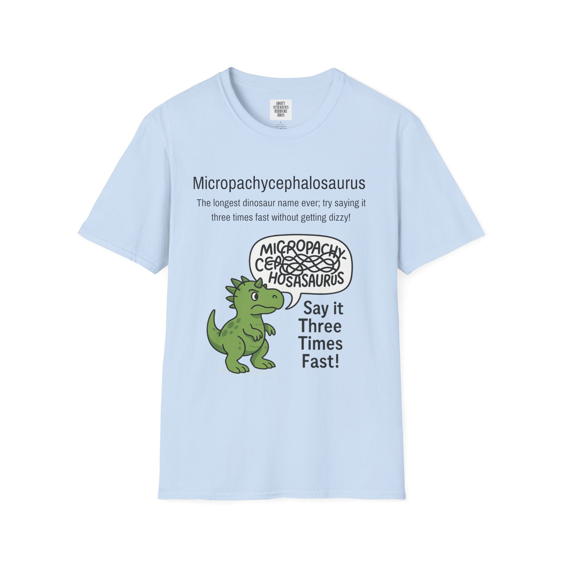 Tongue Twister Dinosaur Tee, Quirky Graphic Tee, Cute Dinosaur Apparel, Gift for Dino Lovers, Casual Wear