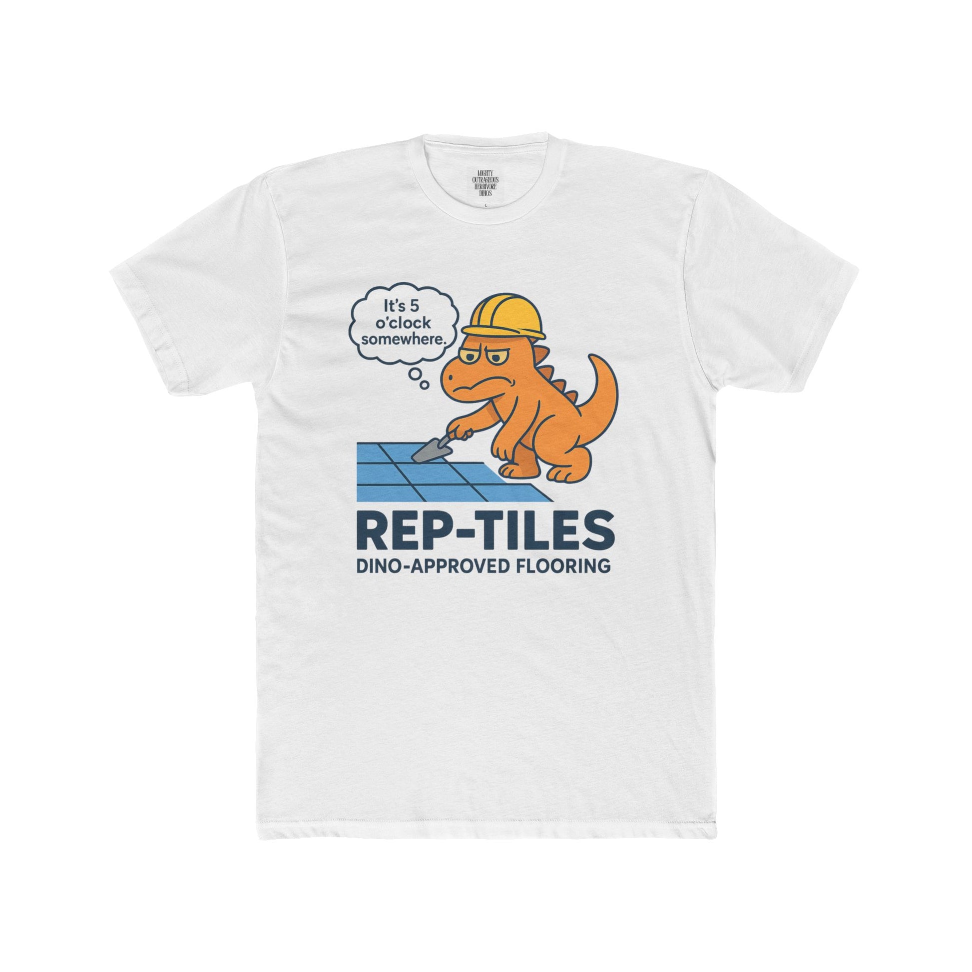 Fun Dino-Themed Unisex Cotton Crew Tee - Perfect for Casual Wear, Gift for Animal Lovers, Morning Motivation, Birthday, or Everyday Style