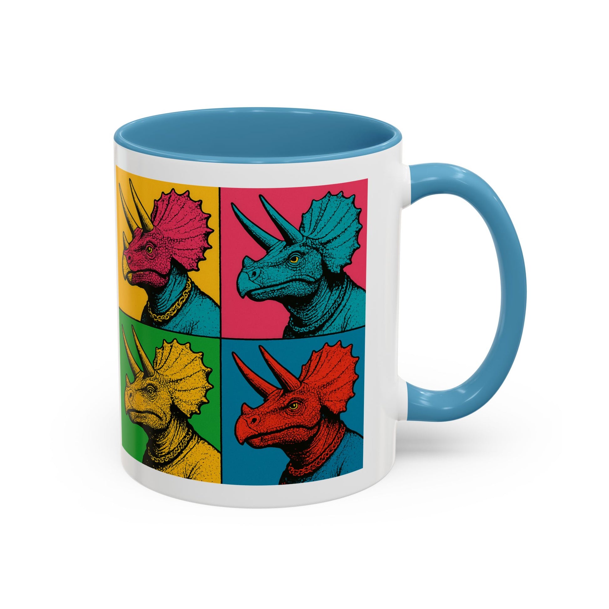Colorful Triceratops Accent Coffee Mug - Funky Dinosaur Mug, Gift for Dino Lovers, Pop Art Coffee Cup, Holiday or Birthday Gift, Cute [...]
