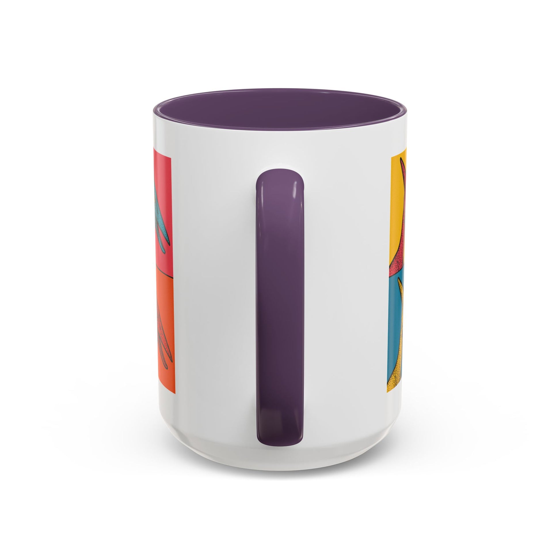 Vibrant Dinosaur Accent Coffee Mug - Quirky Gift for Pterodactyl Lovers, Unique Kitchen Decor, Colorful Ceramic Mug