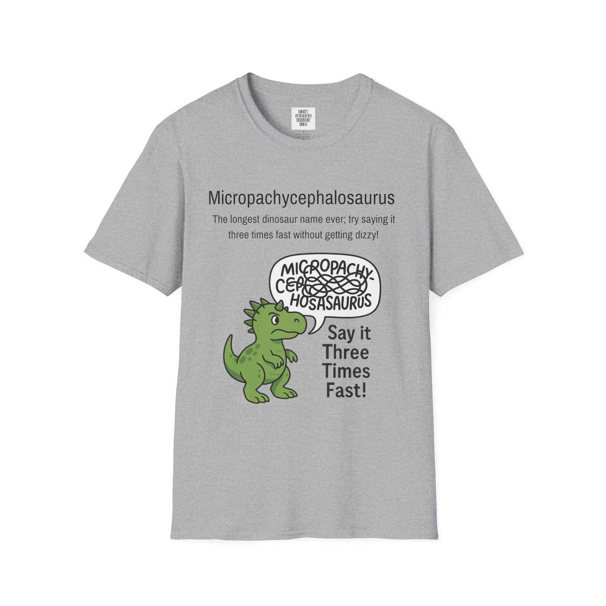 Tongue Twister Dinosaur Tee, Quirky Graphic Tee, Cute Dinosaur Apparel, Gift for Dino Lovers, Casual Wear