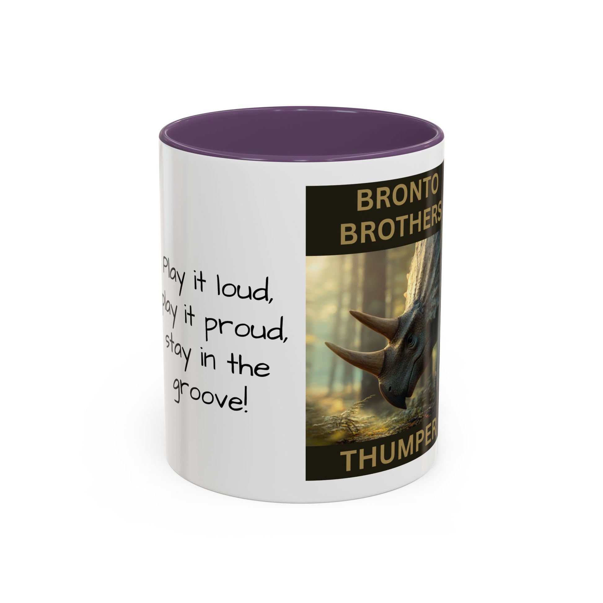 Thumper the Drummer Bronto Brothers Collector Dinosaur Mug