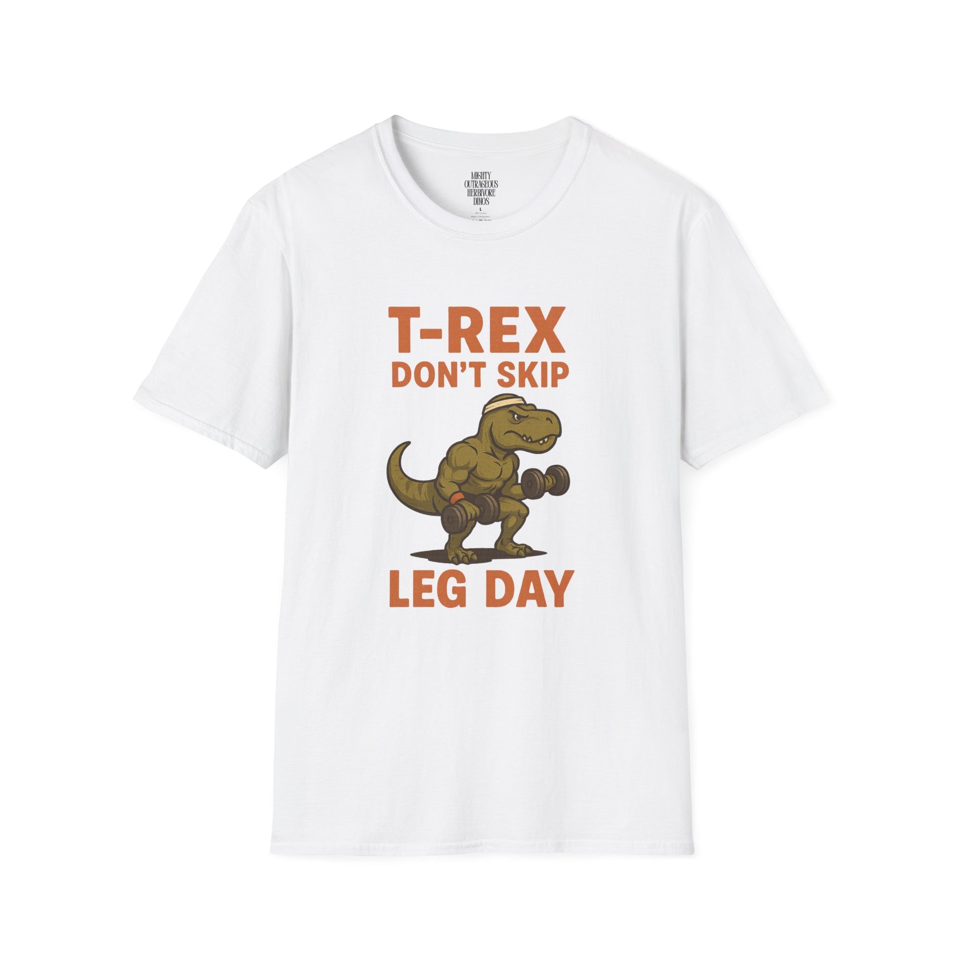 T-Shirt with T-Rex Design, Funny Dino Tee, Gym Humor Shirt, Unisex Jurassic Workout Top