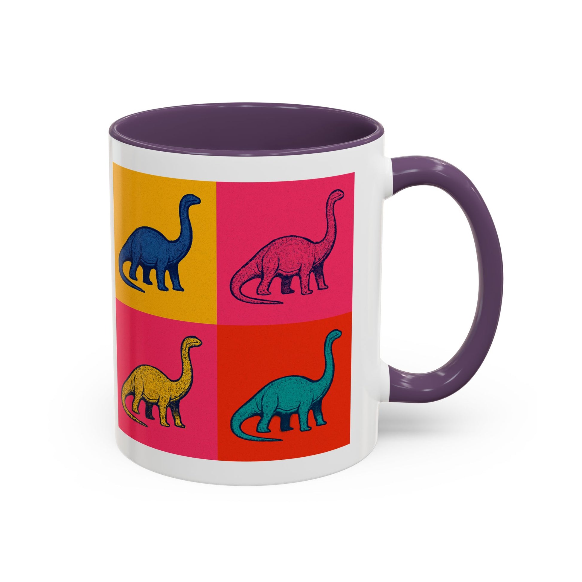 Colorful Dinosaur Accent Coffee Mug - Fun Gift for Dino Lovers, Cute Drinkware for Birthdays, Unique Home Decor, Dinosaur Themed