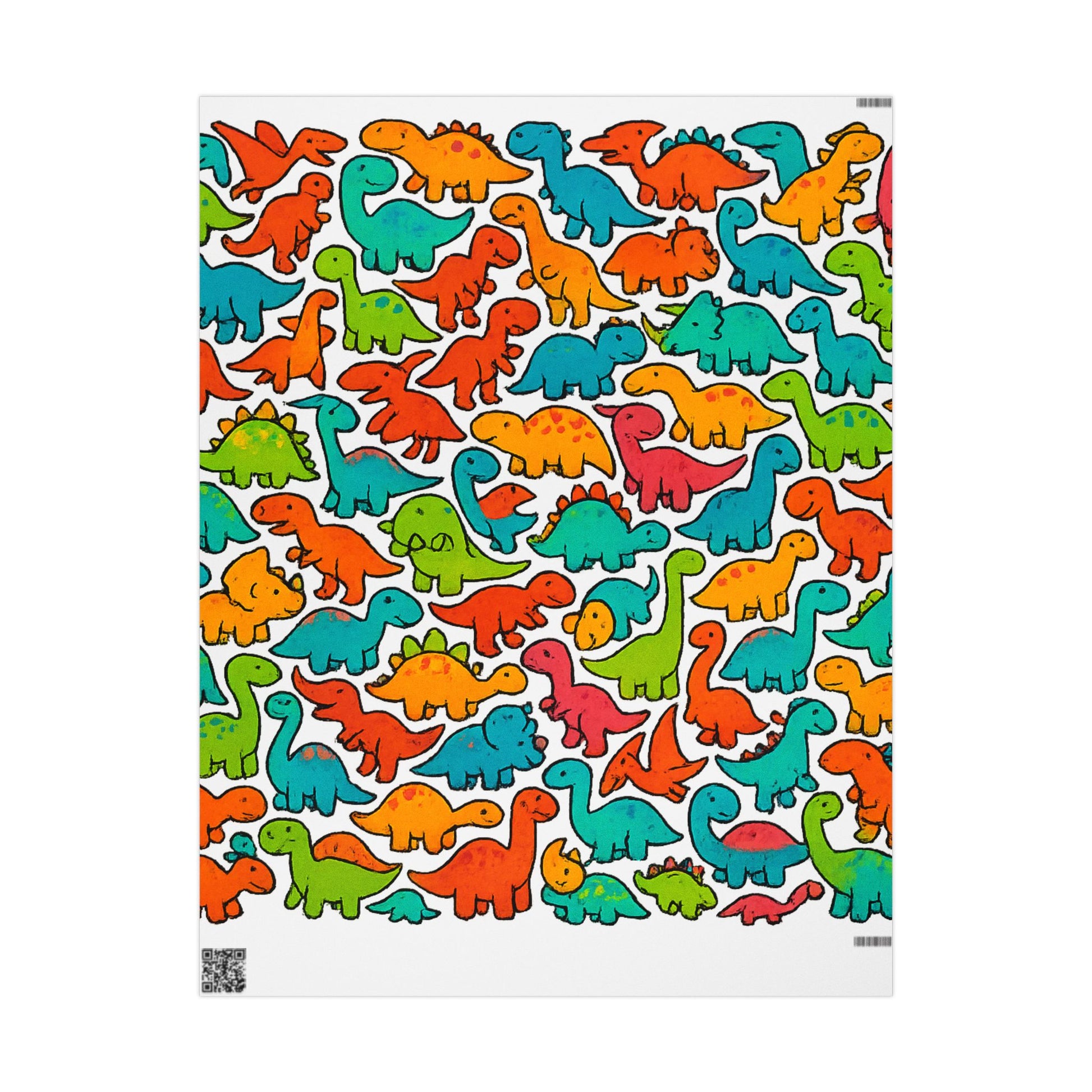 Dinosaur Wrapping Paper Roll - Colorful Gift Wrap for Kids Parties, Birthdays, Baby Showers, Holidays, Eco-Friendly Gift Wrap