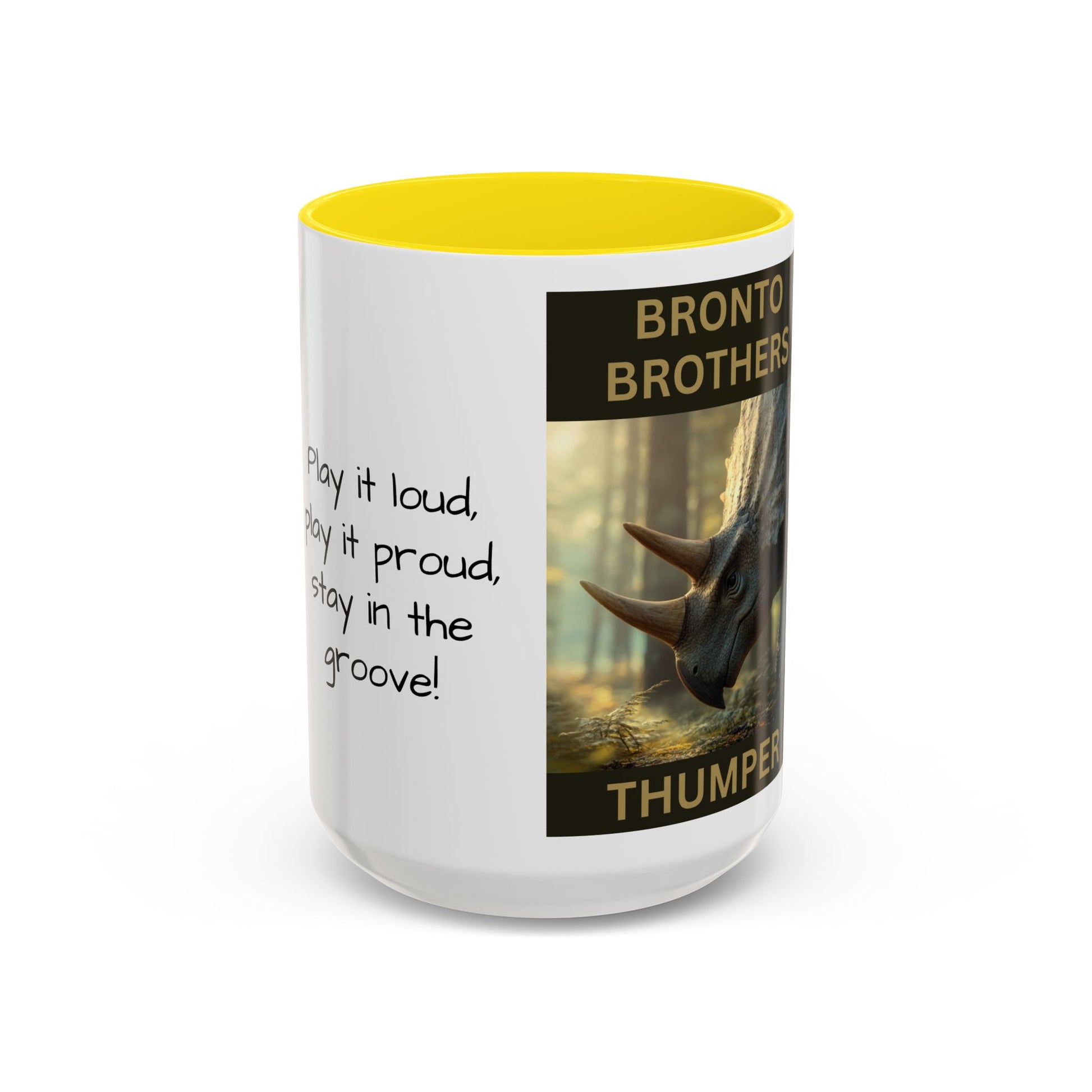 Thumper the Drummer Bronto Brothers Collector Dinosaur Mug