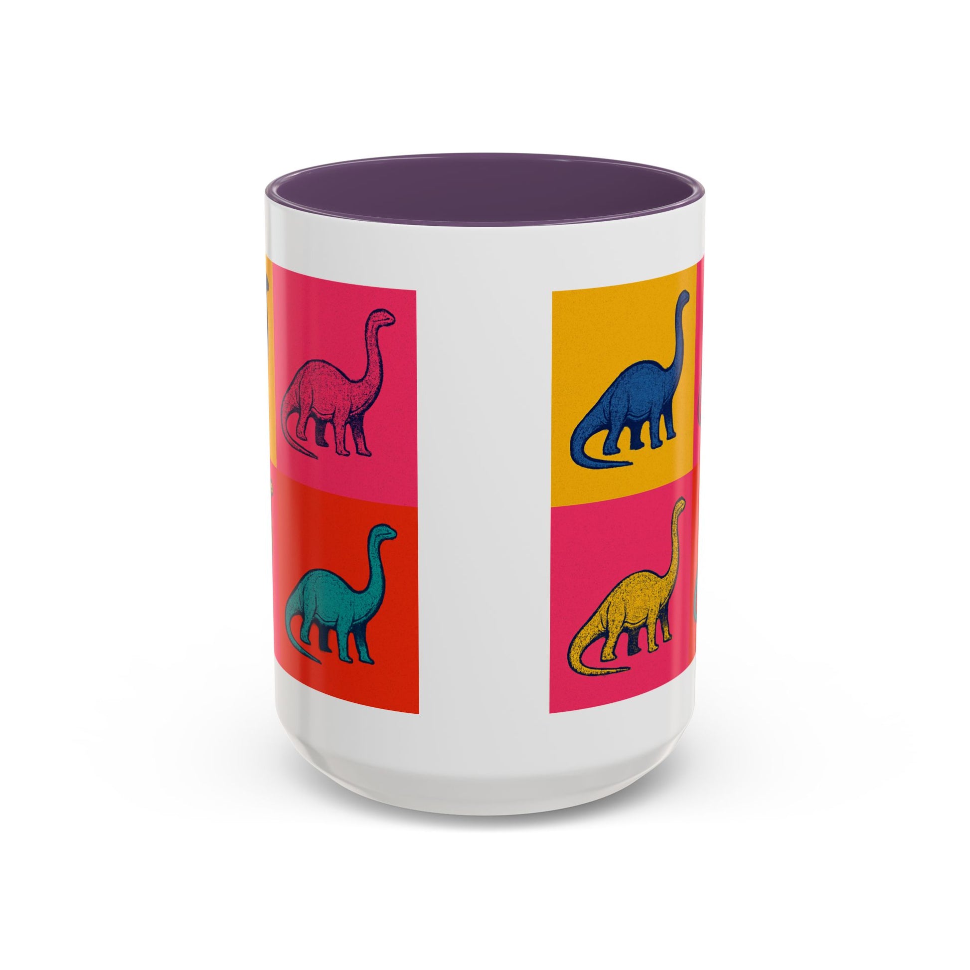 Colorful Dinosaur Accent Coffee Mug - Fun Gift for Dino Lovers, Cute Drinkware for Birthdays, Unique Home Decor, Dinosaur Themed