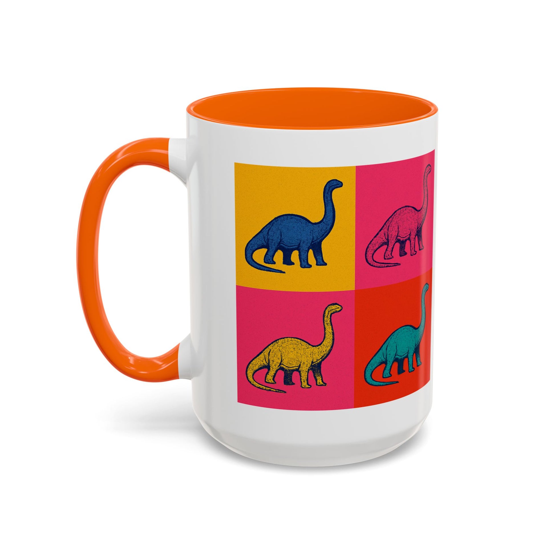 Colorful Dinosaur Accent Coffee Mug - Fun Gift for Dino Lovers, Cute Drinkware for Birthdays, Unique Home Decor, Dinosaur Themed