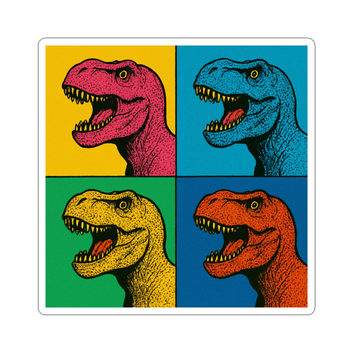 Colorful Dinosaur Kiss-Cut Stickers, Fun Vinyl Decals for Kids, T-Rex Art, Laptop Stickers, Dinosaur Lovers, Birthday Party Decor