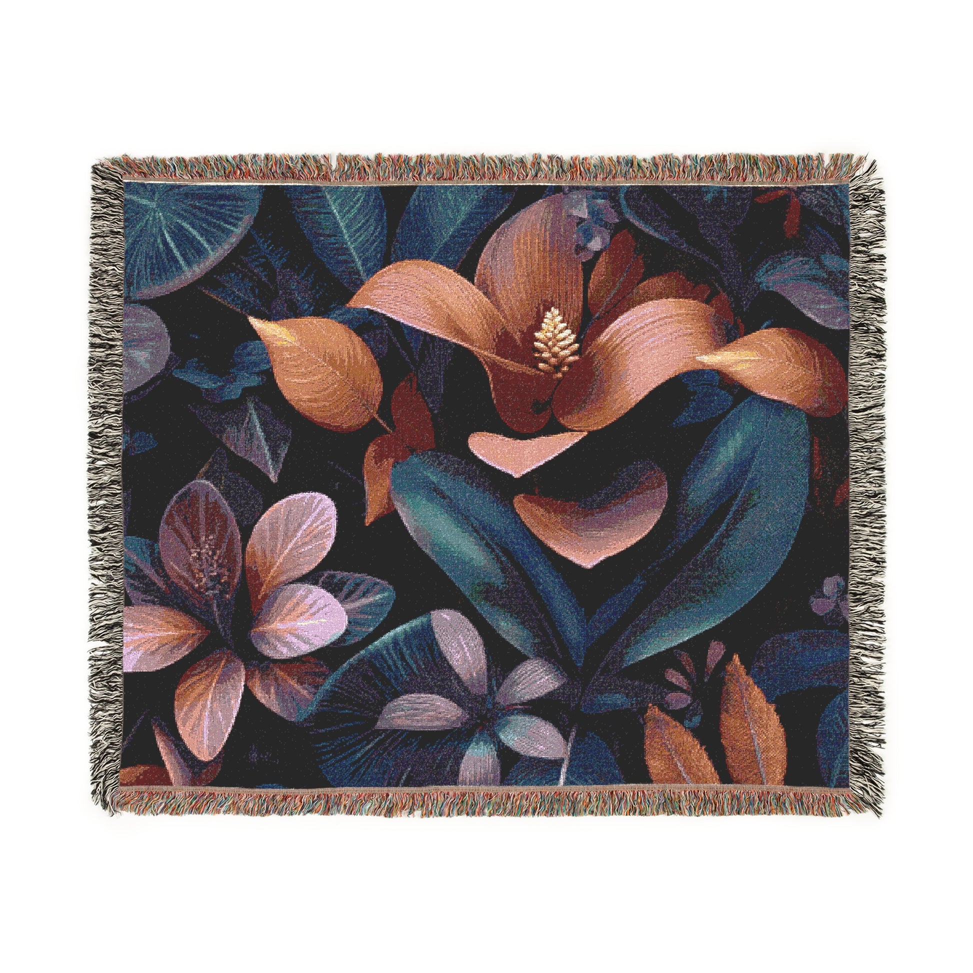 Floral Woven Blanket - Cozy Decorative Throws for Home, Jurassic Style, Perfect for Gifting, Sofa Decor