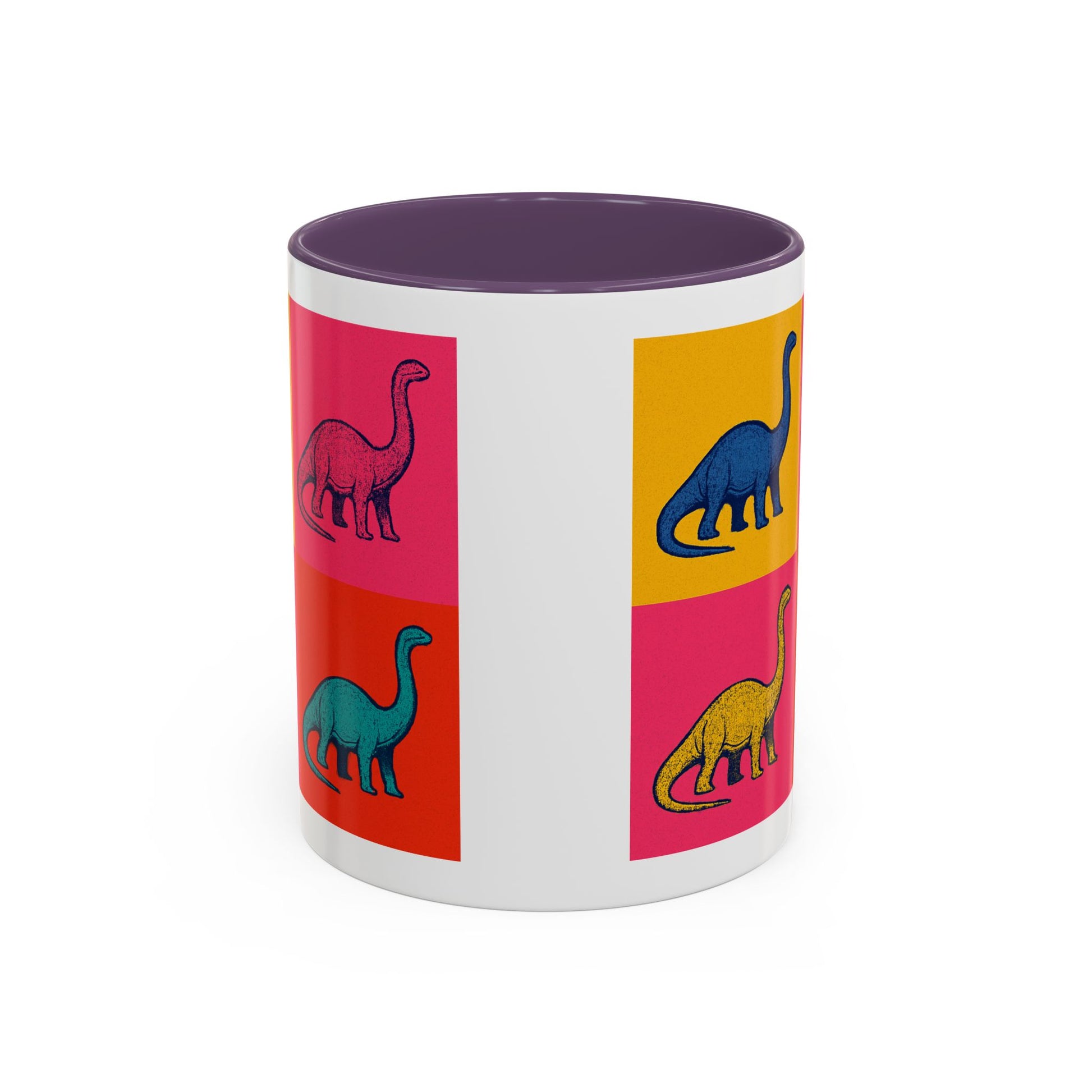 Colorful Dinosaur Accent Coffee Mug - Fun Gift for Dino Lovers, Cute Drinkware for Birthdays, Unique Home Decor, Dinosaur Themed