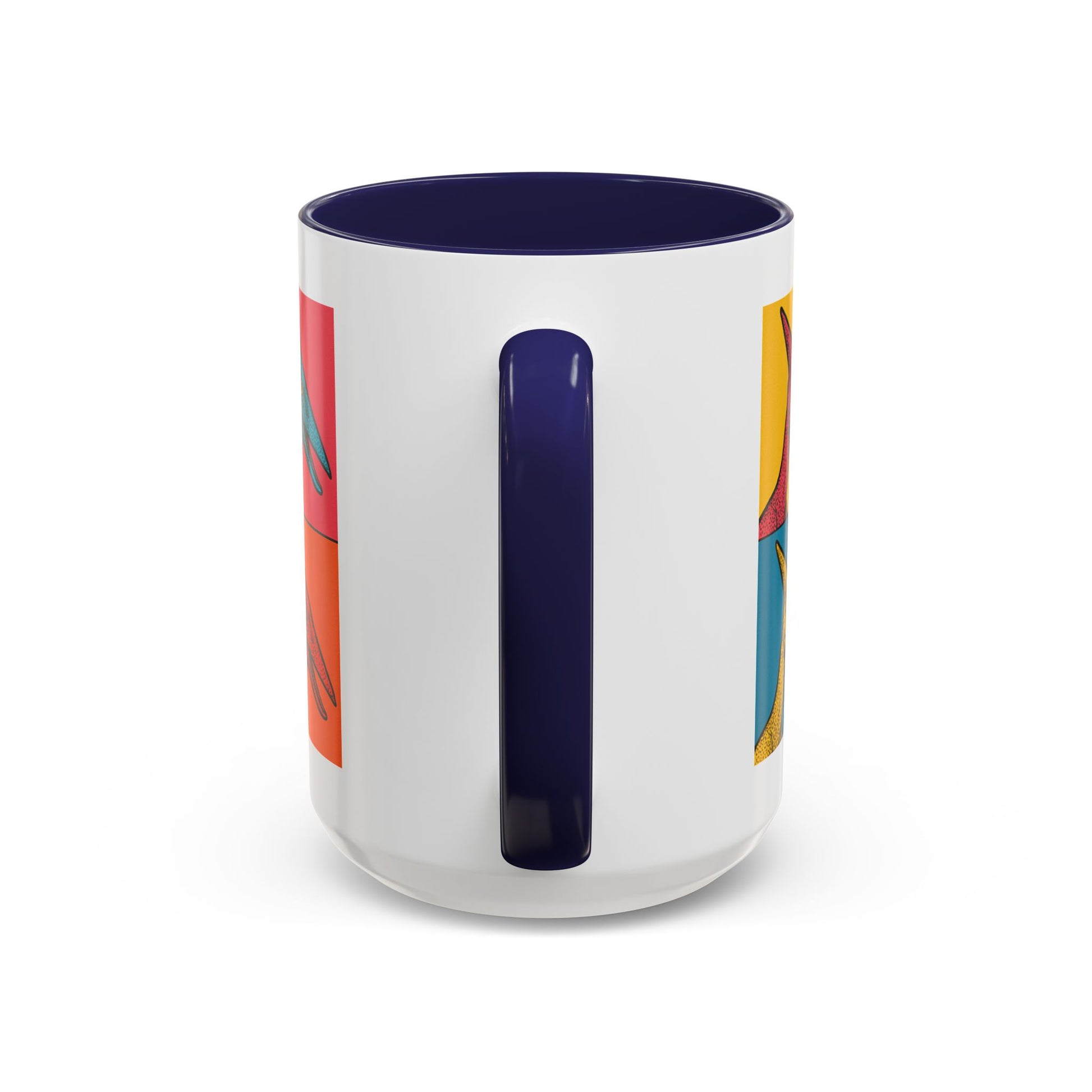 Vibrant Dinosaur Accent Coffee Mug - Quirky Gift for Pterodactyl Lovers, Unique Kitchen Decor, Colorful Ceramic Mug