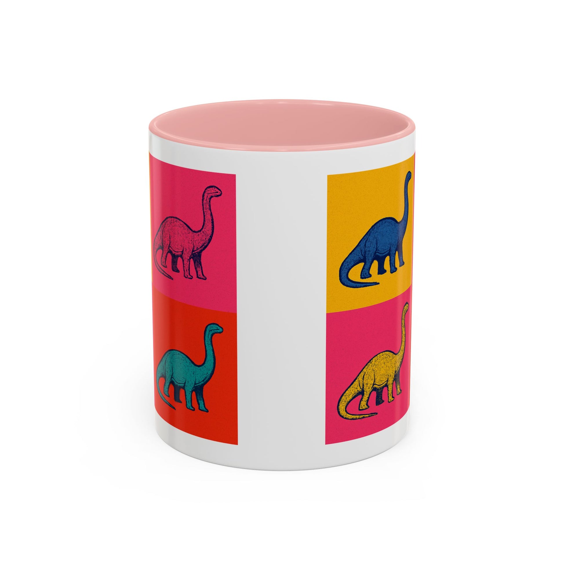 Colorful Dinosaur Accent Coffee Mug - Fun Gift for Dino Lovers, Cute Drinkware for Birthdays, Unique Home Decor, Dinosaur Themed