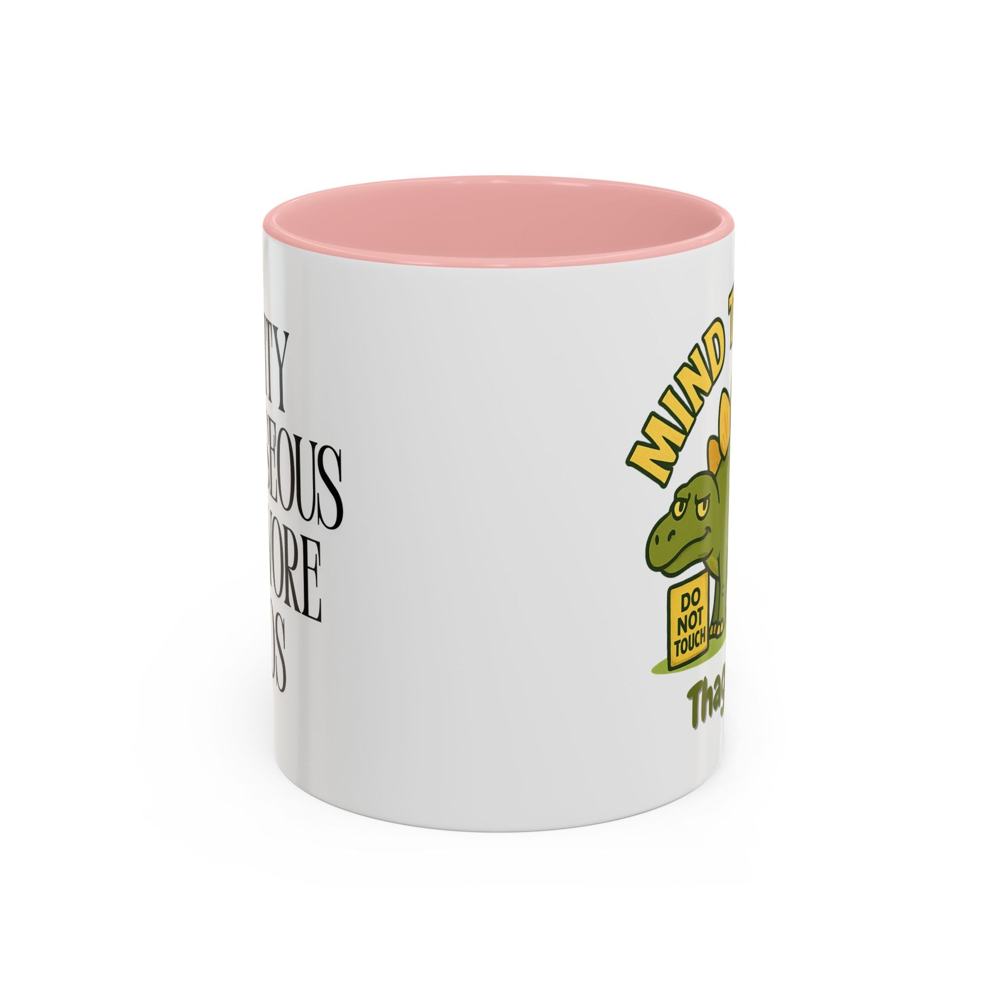 Thagomizer "Mind the Tail" Dinosaur Mug, Fun Gift for Dinosaur Lovers, Unique Office Cup, Birthday Present, Whimsical Tea or Coffee Mug