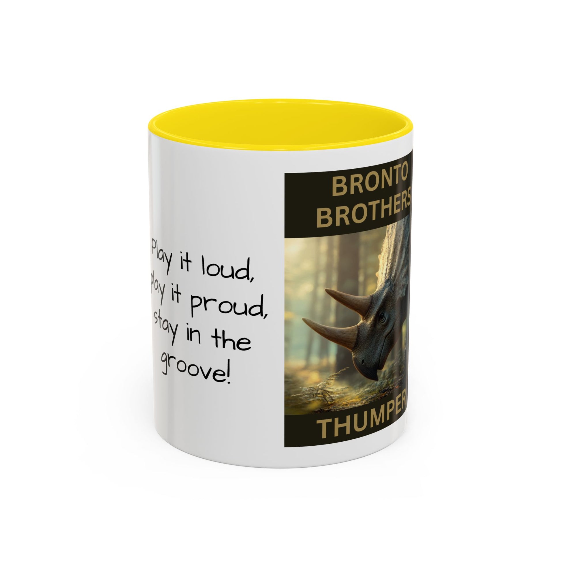 Thumper the Drummer Bronto Brothers Collector Dinosaur Mug