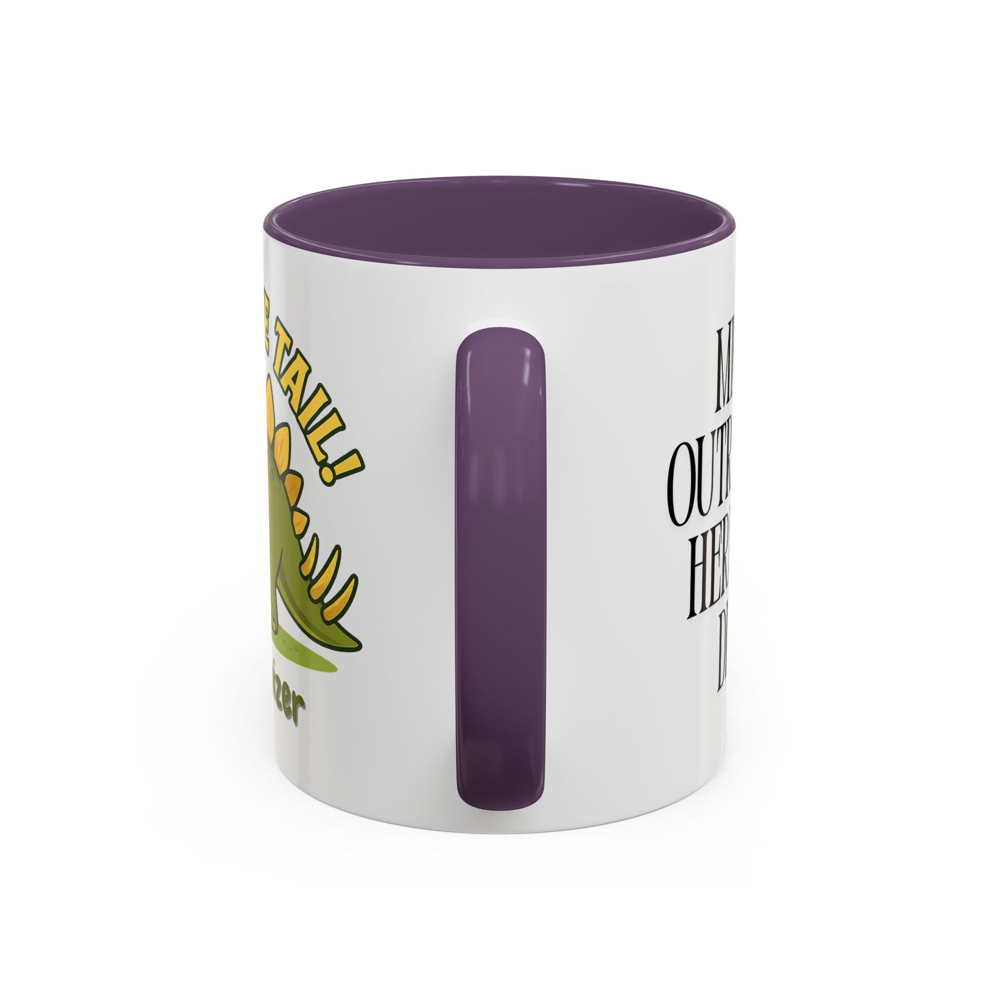Thagomizer "Mind the Tail" Dinosaur Mug, Fun Gift for Dinosaur Lovers, Unique Office Cup, Birthday Present, Whimsical Tea or Coffee Mug