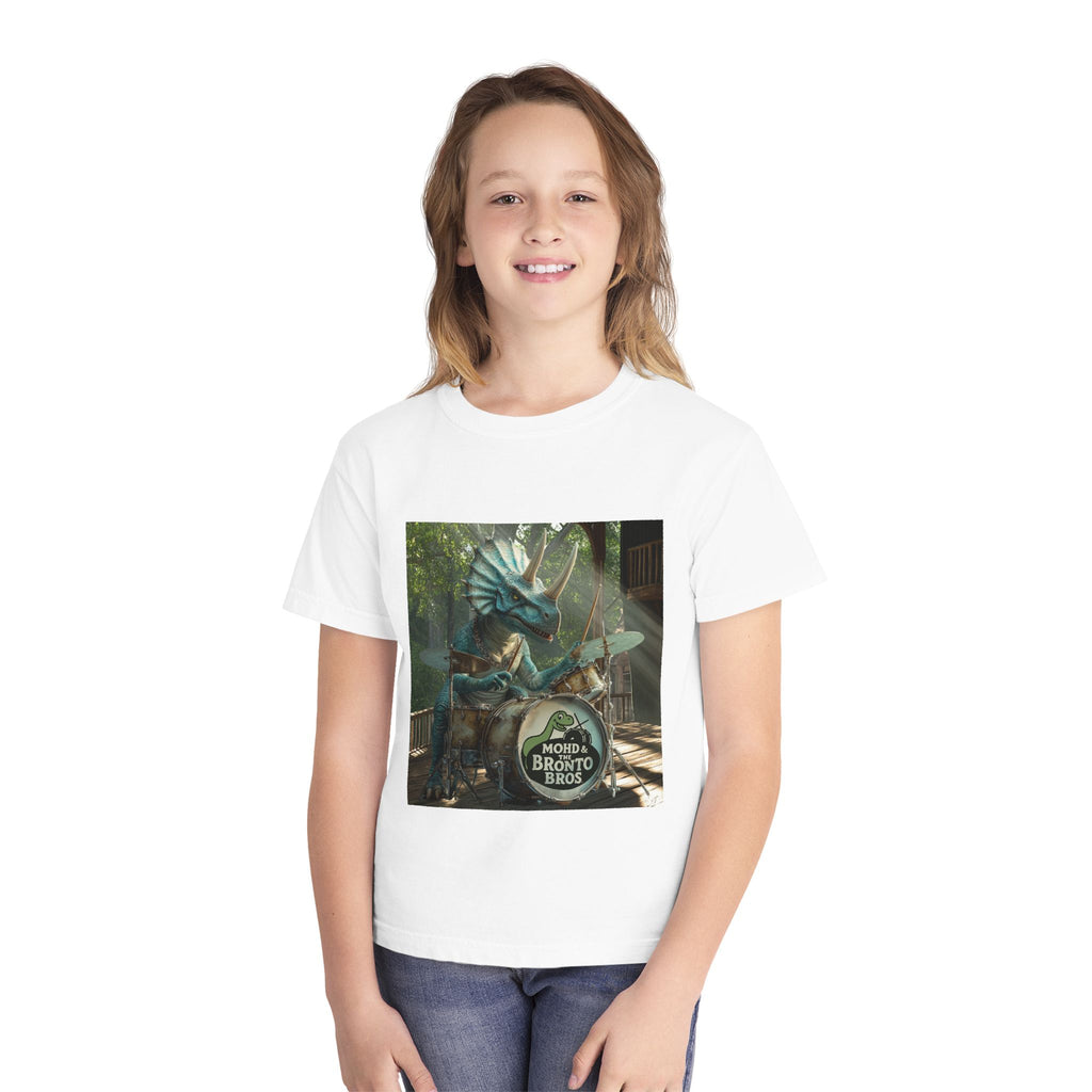 Youth Midweight Tee with Dino Adventure Design for Kids, Perfect for Summer Fun, Birthday Parties, Concerts, or Roarsome Events!