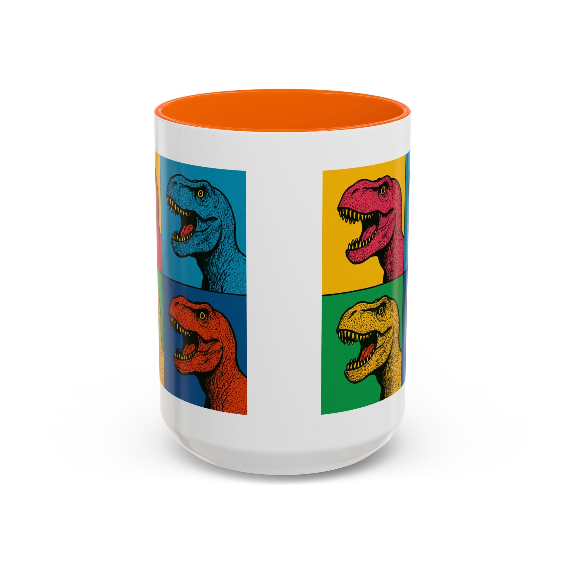 Dinosaur Accent Coffee Mug - Colorful T-Rex Design, Fun Gift for Kids, Perfect for Birthdays, Coffee Lover, Dinosaur Enthusiast