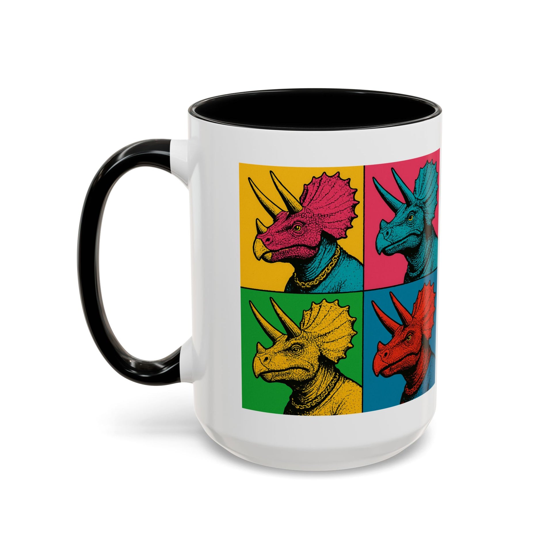 Colorful Triceratops Accent Coffee Mug - Funky Dinosaur Mug, Gift for Dino Lovers, Pop Art Coffee Cup, Holiday or Birthday Gift, Cute [...]