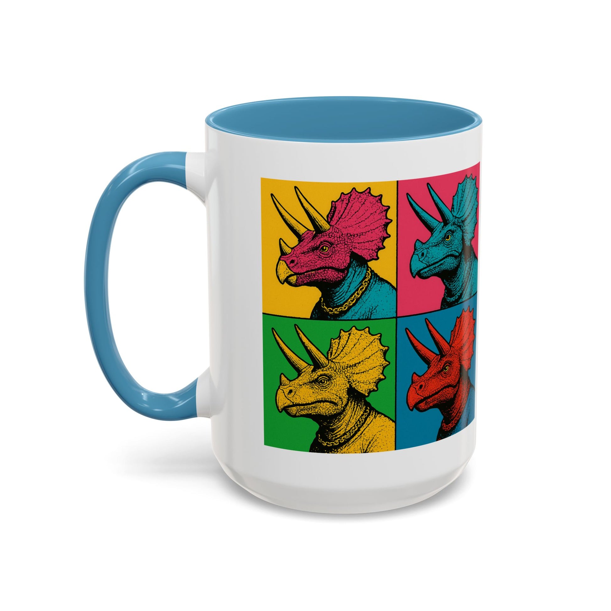 Colorful Triceratops Accent Coffee Mug - Funky Dinosaur Mug, Gift for Dino Lovers, Pop Art Coffee Cup, Holiday or Birthday Gift, Cute [...]