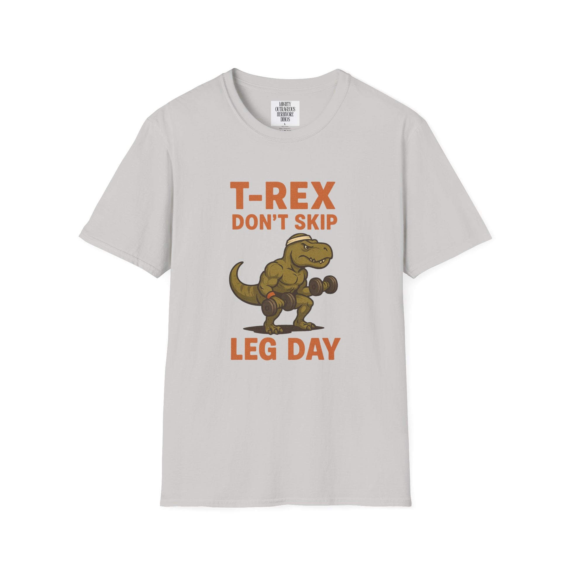 T-Shirt with T-Rex Design, Funny Dino Tee, Gym Humor Shirt, Unisex Jurassic Workout Top