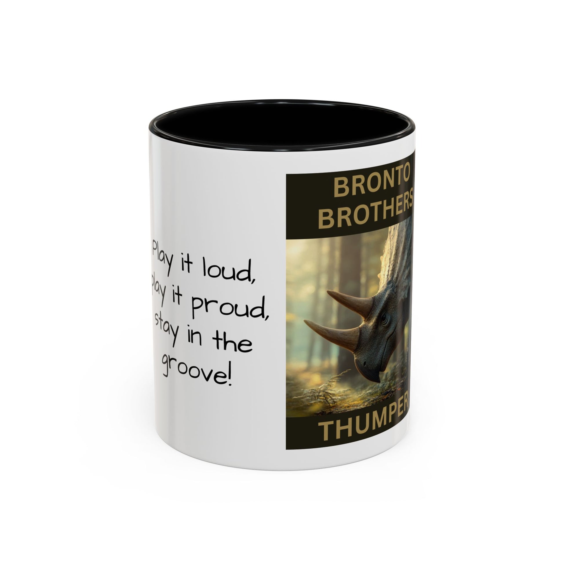 Thumper the Drummer Bronto Brothers Collector Dinosaur Mug