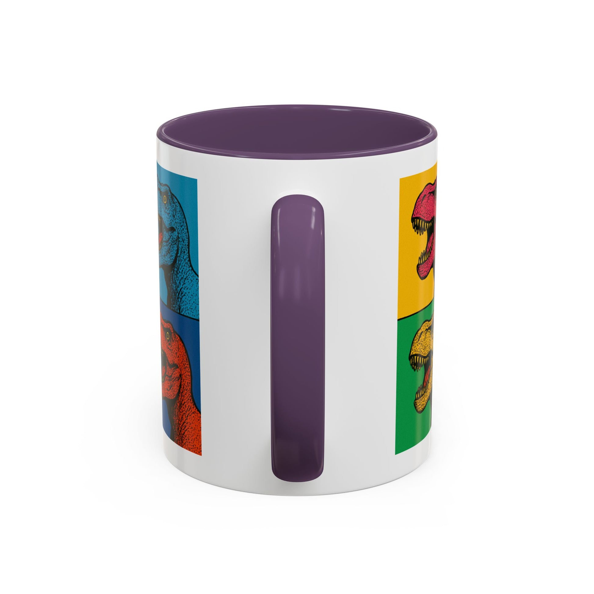 Dinosaur Accent Coffee Mug - Colorful T-Rex Design, Fun Gift for Kids, Perfect for Birthdays, Coffee Lover, Dinosaur Enthusiast