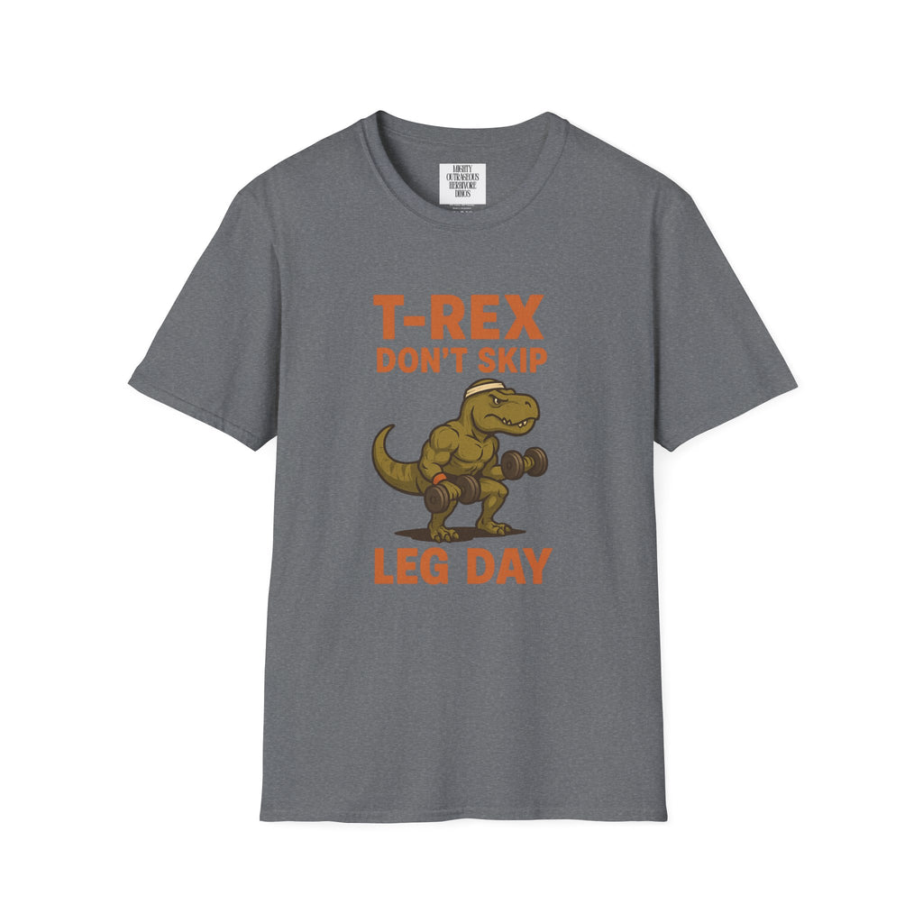 T-Shirt with T-Rex Design, Funny Dino Tee, Gym Humor Shirt, Unisex Jurassic Workout Top