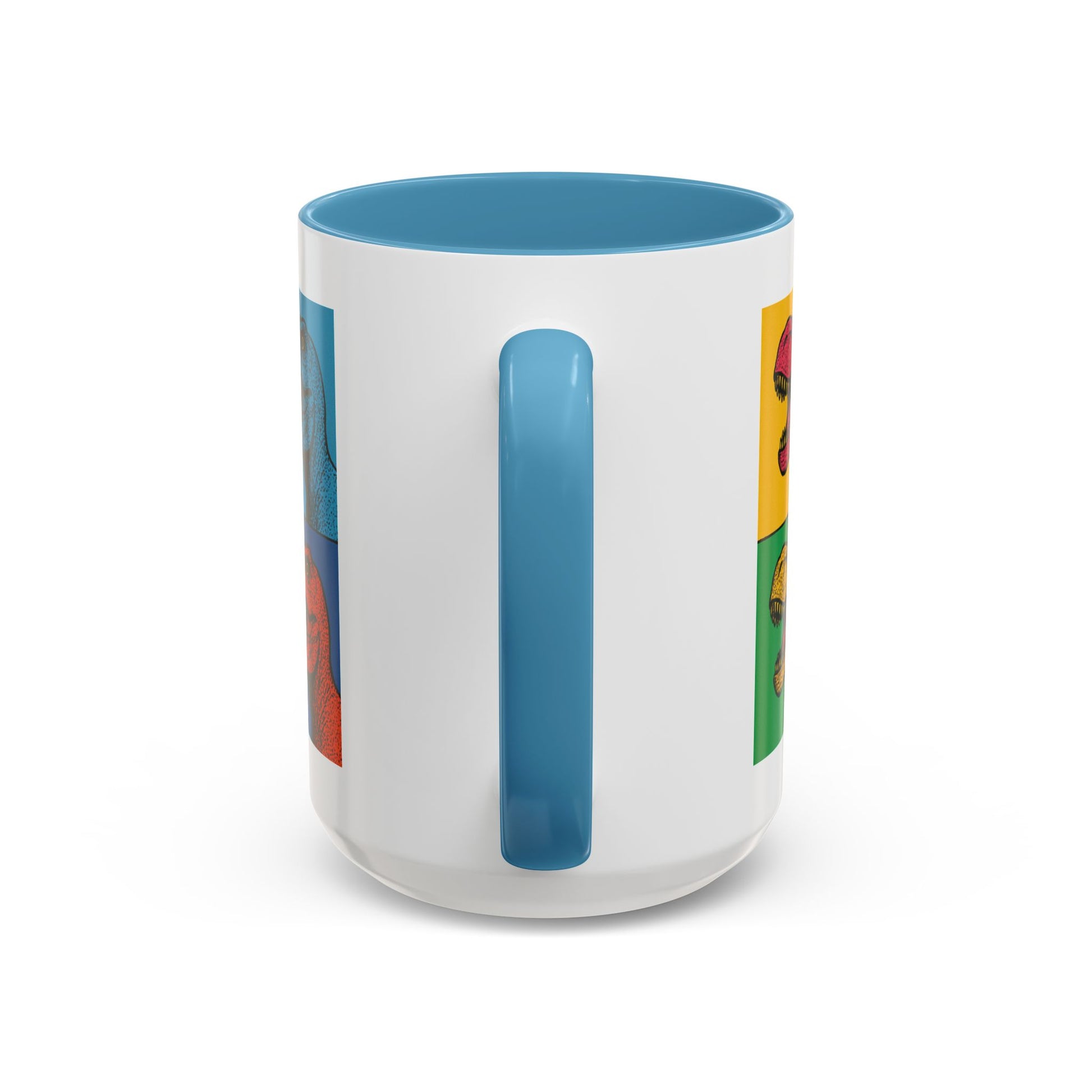 Dinosaur Accent Coffee Mug - Colorful T-Rex Design, Fun Gift for Kids, Perfect for Birthdays, Coffee Lover, Dinosaur Enthusiast