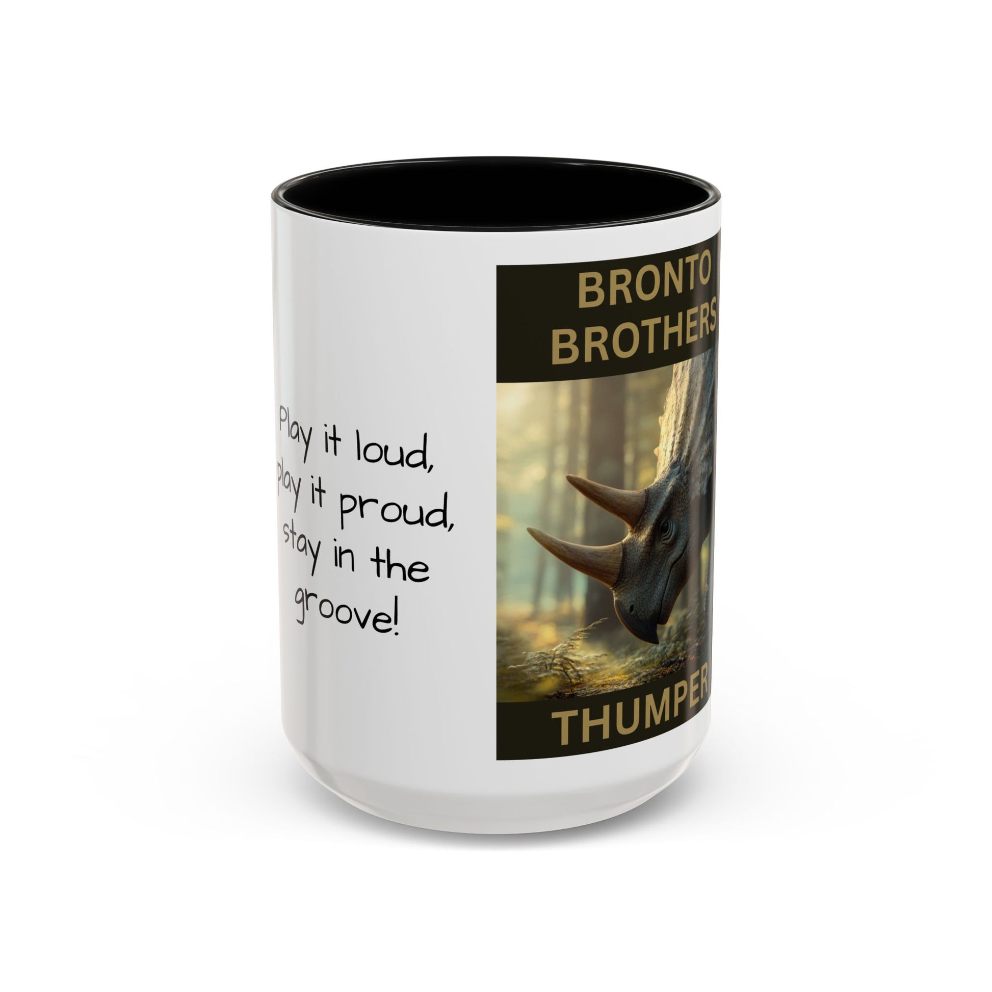 Thumper the Drummer Bronto Brothers Collector Dinosaur Mug
