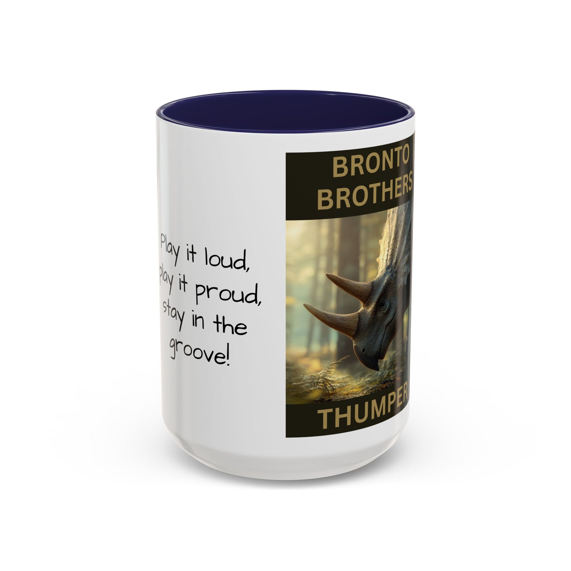Thumper the Drummer Bronto Brothers Collector Dinosaur Mug