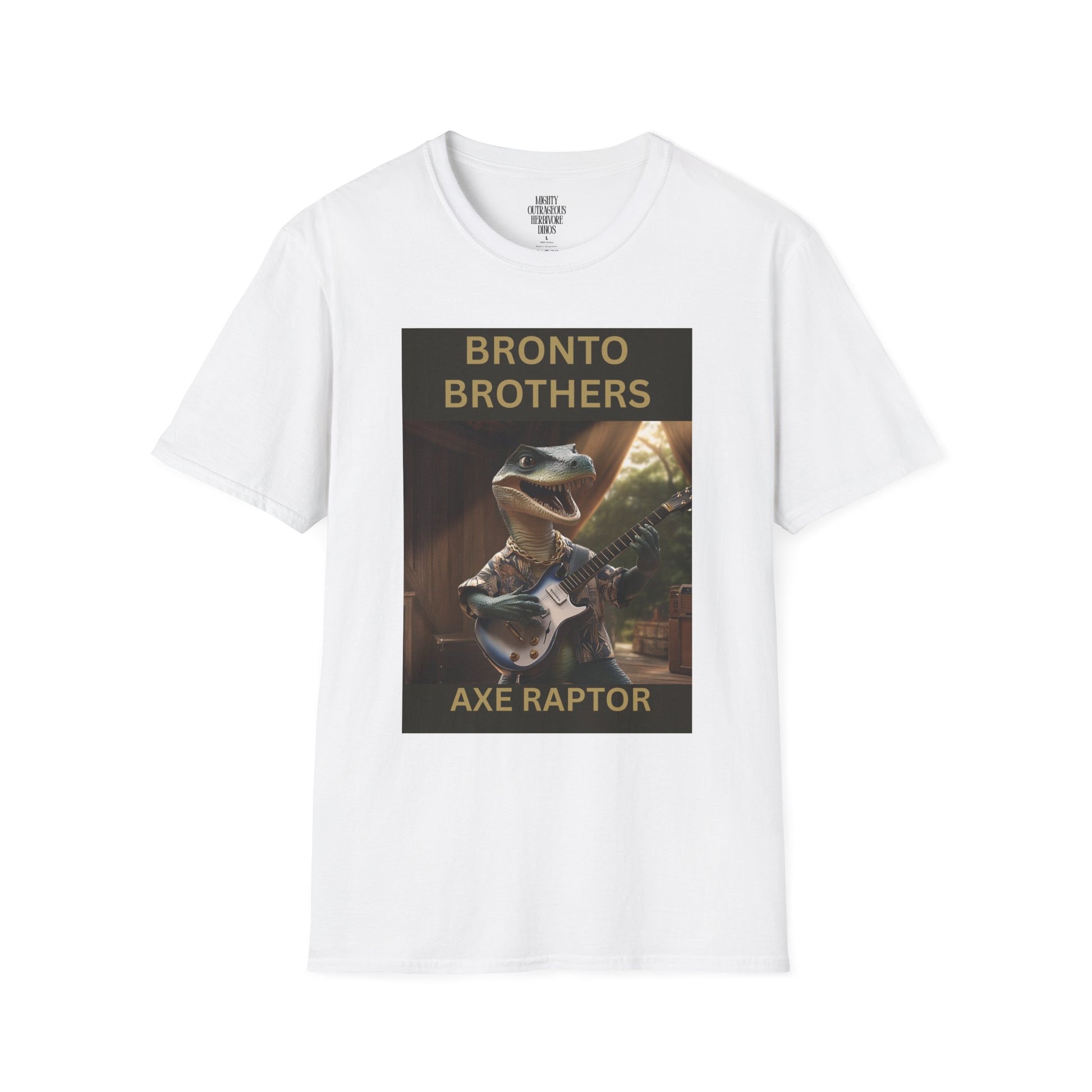 T-Shirt of Velociraptor Dinosaur featuring Axe Raptor with 2025 Band Tour Dates