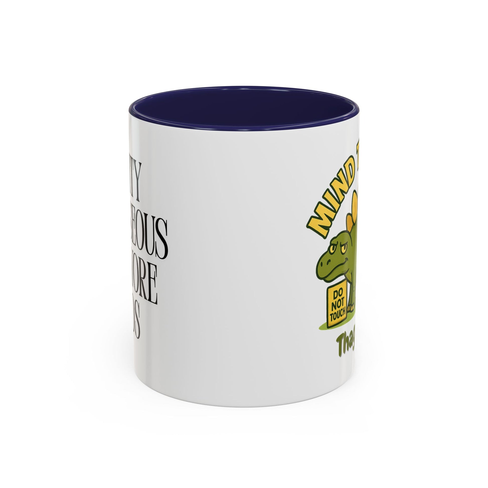 Thagomizer "Mind the Tail" Dinosaur Mug, Fun Gift for Dinosaur Lovers, Unique Office Cup, Birthday Present, Whimsical Tea or Coffee Mug
