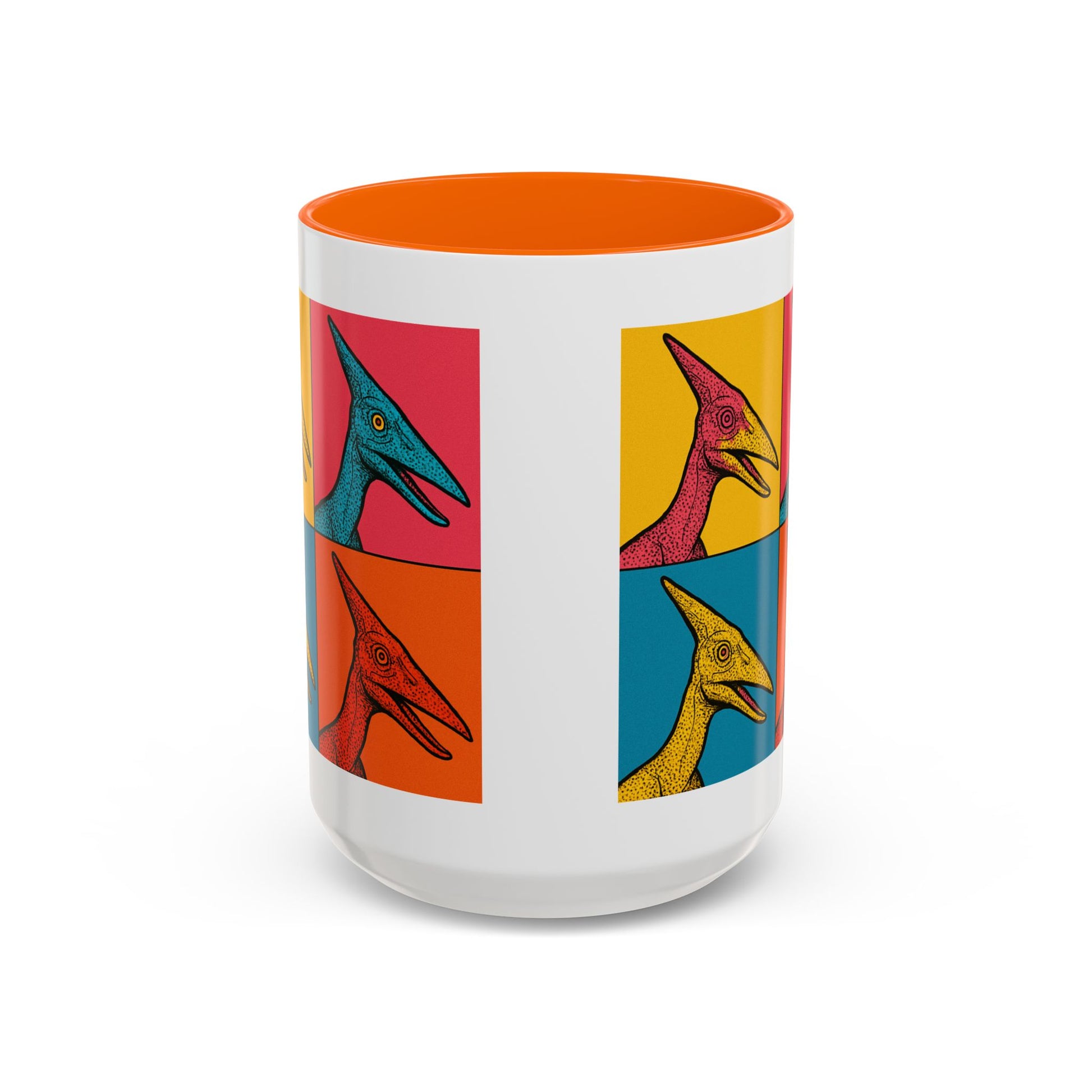 Vibrant Dinosaur Accent Coffee Mug - Quirky Gift for Pterodactyl Lovers, Unique Kitchen Decor, Colorful Ceramic Mug