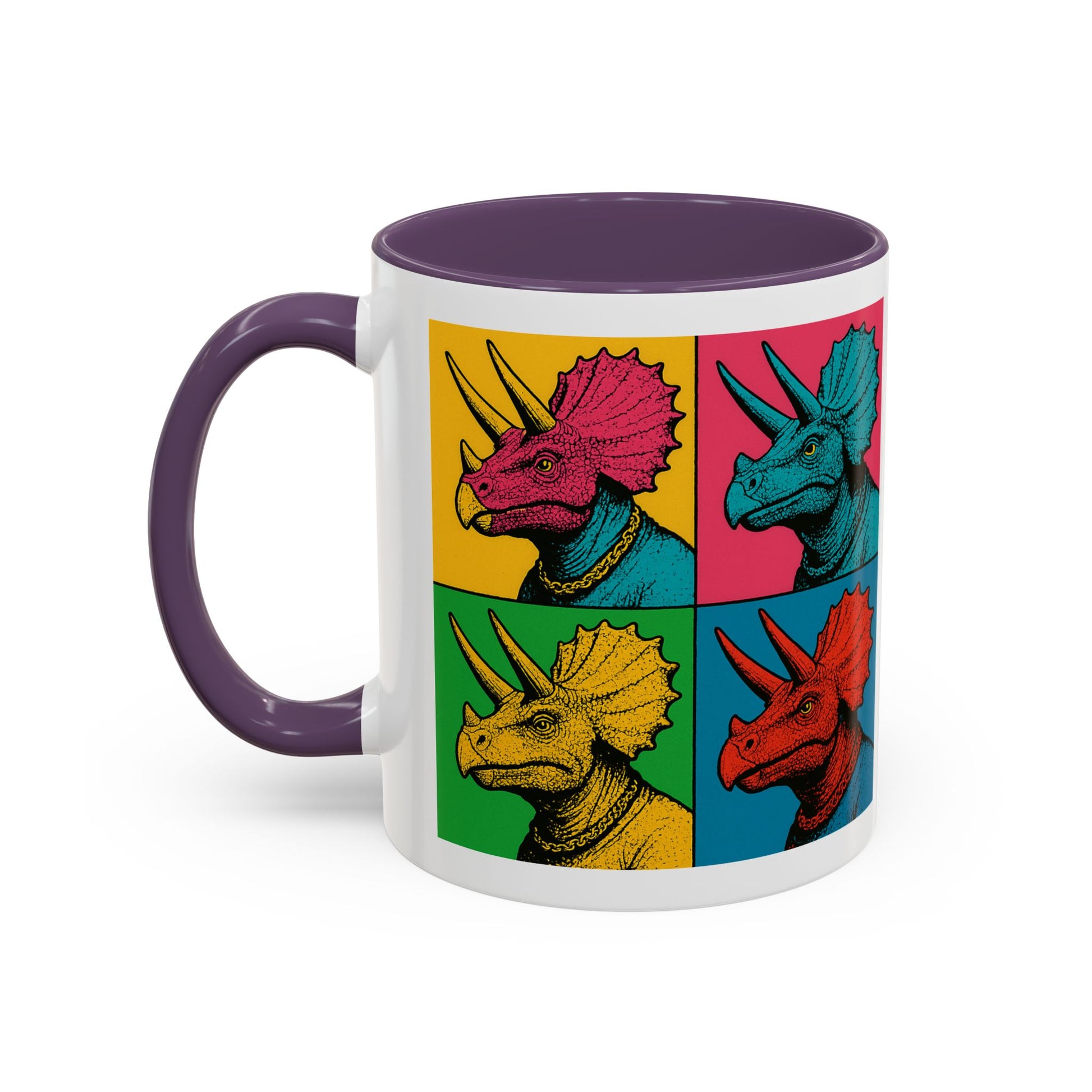 Colorful Triceratops Accent Coffee Mug - Funky Dinosaur Mug, Gift for Dino Lovers, Pop Art Coffee Cup, Holiday or Birthday Gift, Cute [...]