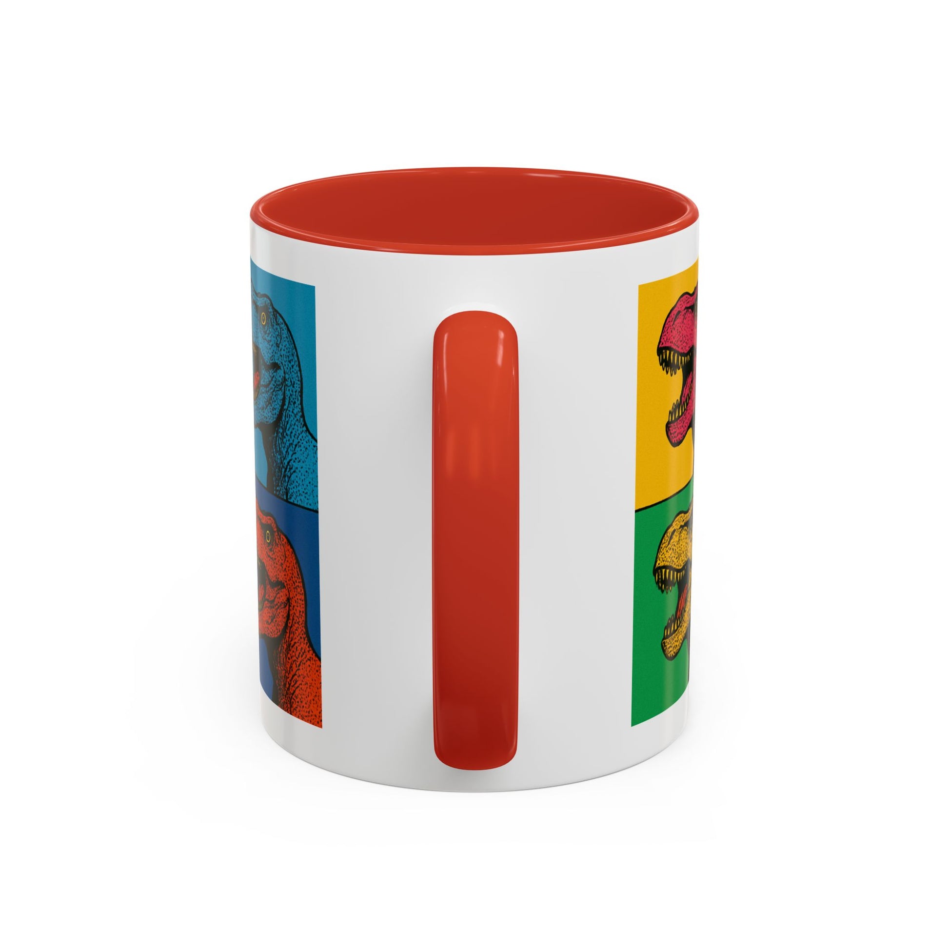 Dinosaur Accent Coffee Mug - Colorful T-Rex Design, Fun Gift for Kids, Perfect for Birthdays, Coffee Lover, Dinosaur Enthusiast
