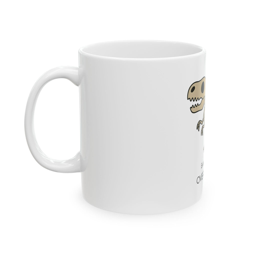 Humorous Overthinking Dinosaur Mug - Perfect Gift for Friends, Coffee Lovers, Jurassic Fans, Quirky Home Decor, Funny Office Cup