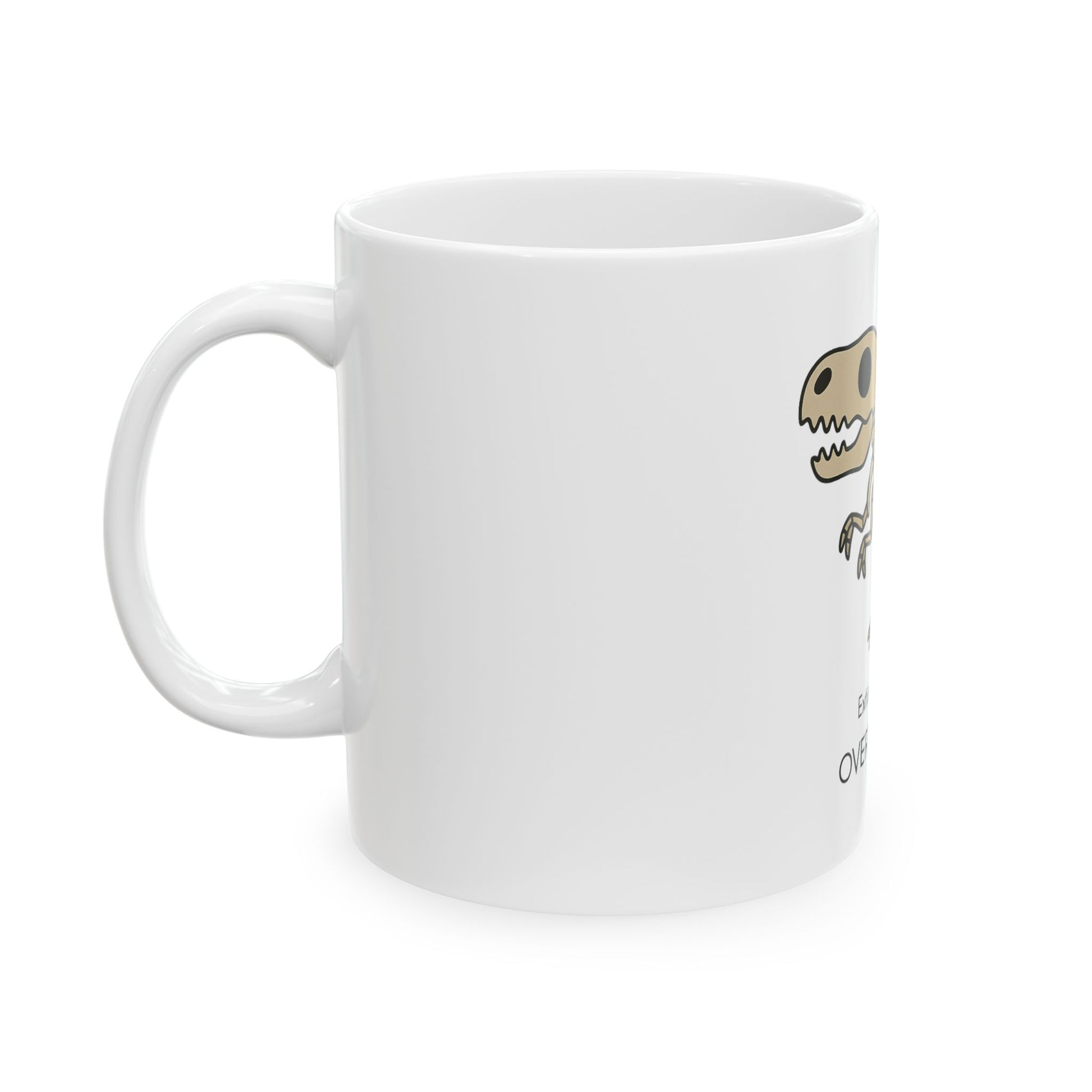 Humorous Overthinking Dinosaur Mug - Perfect Gift for Friends, Coffee Lovers, Jurassic Fans, Quirky Home Decor, Funny Office Cup