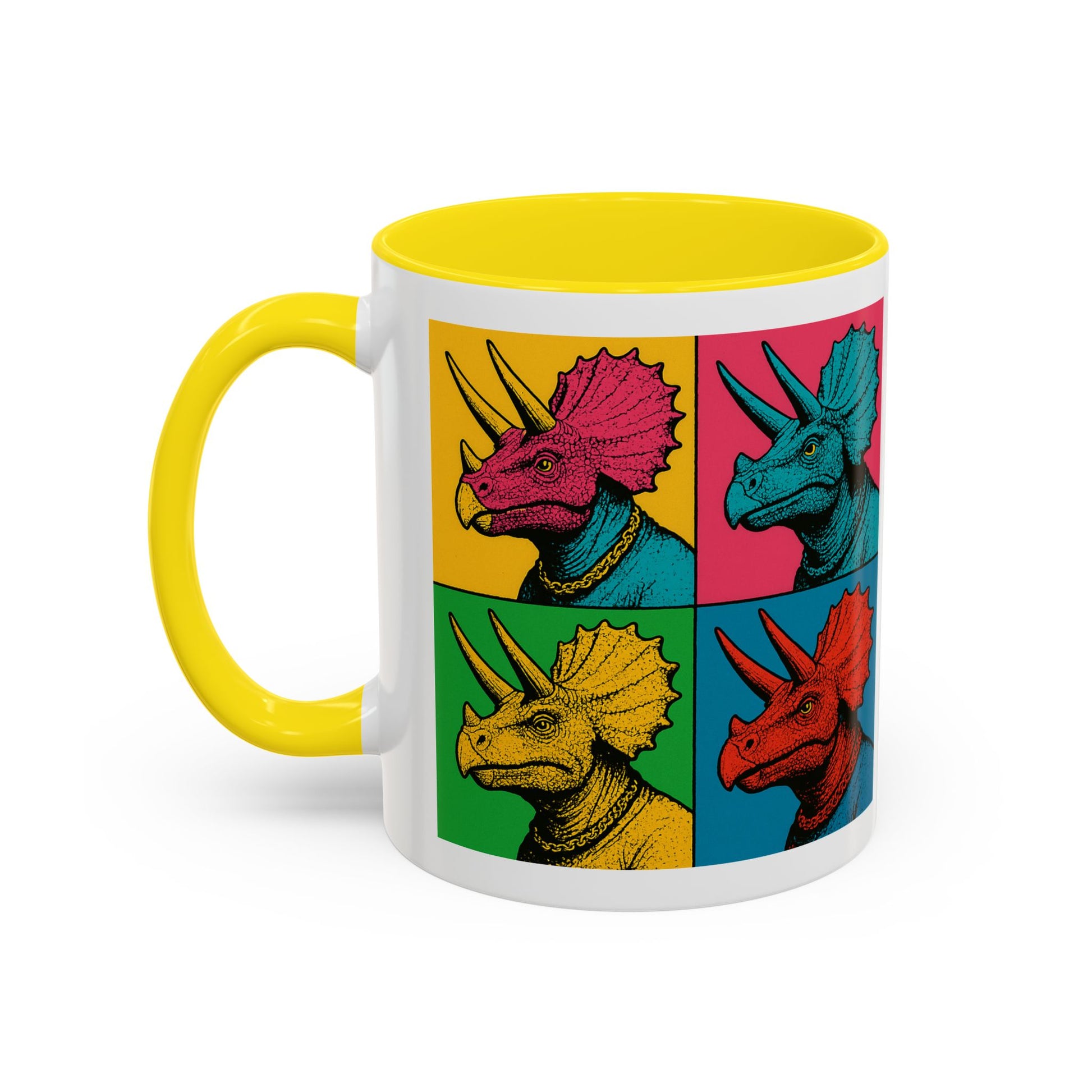 Colorful Triceratops Accent Coffee Mug - Funky Dinosaur Mug, Gift for Dino Lovers, Pop Art Coffee Cup, Holiday or Birthday Gift, Cute [...]