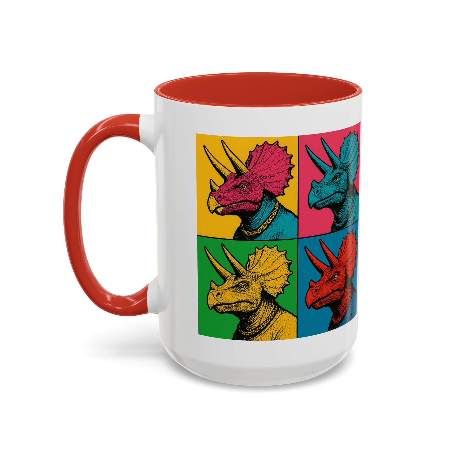 Colorful Triceratops Accent Coffee Mug - Funky Dinosaur Mug, Gift for Dino Lovers, Pop Art Coffee Cup, Holiday or Birthday Gift, Cute [...]