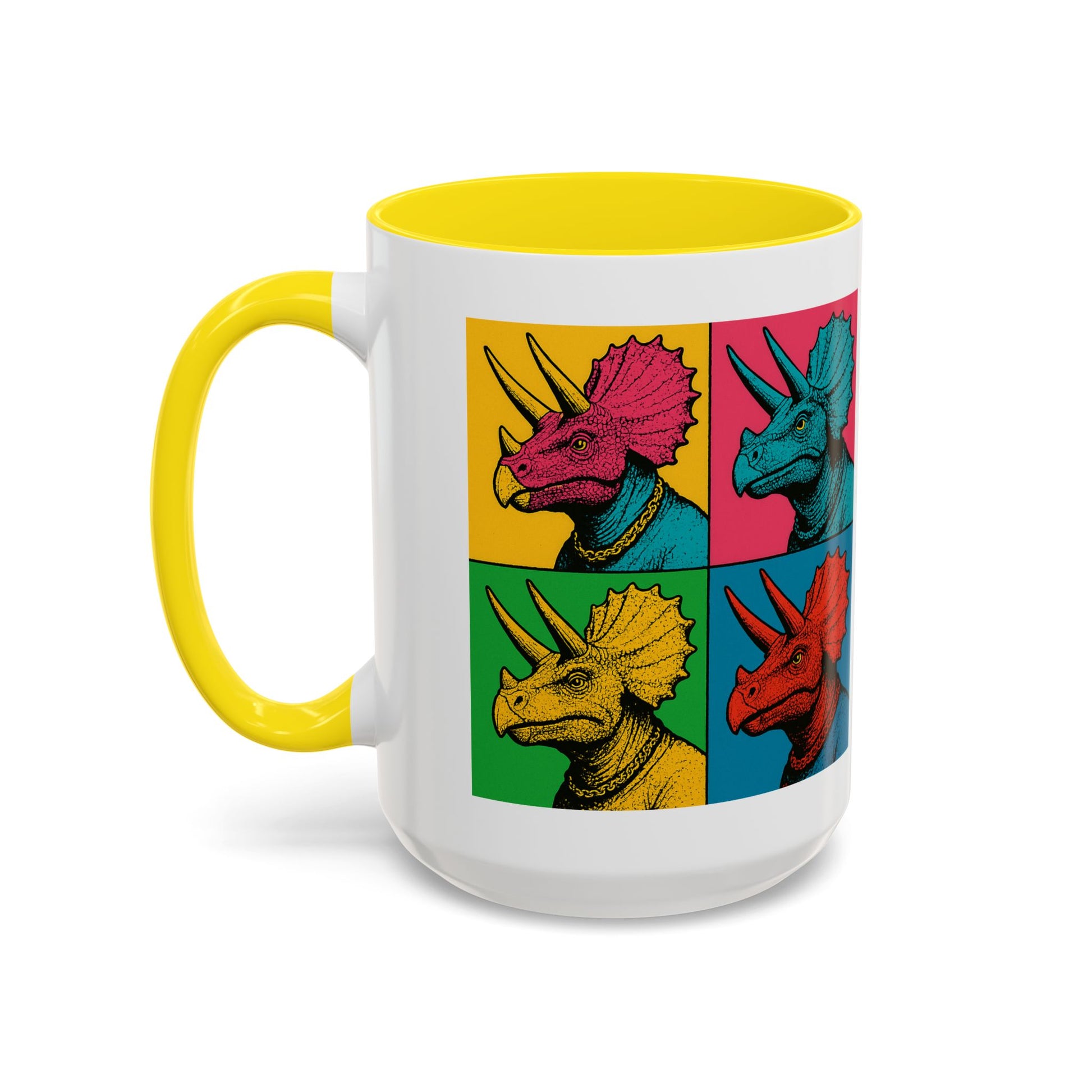 Colorful Triceratops Accent Coffee Mug - Funky Dinosaur Mug, Gift for Dino Lovers, Pop Art Coffee Cup, Holiday or Birthday Gift, Cute [...]