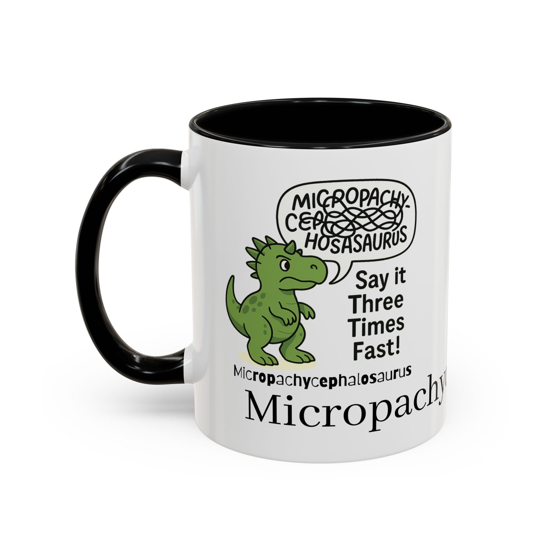 Micro Pachycephalosaurus Coffee Mug | Fun Dinosaur Drinkware, Unique Gift, Quirky Office Cup, Geeky Decor, Educational Mug