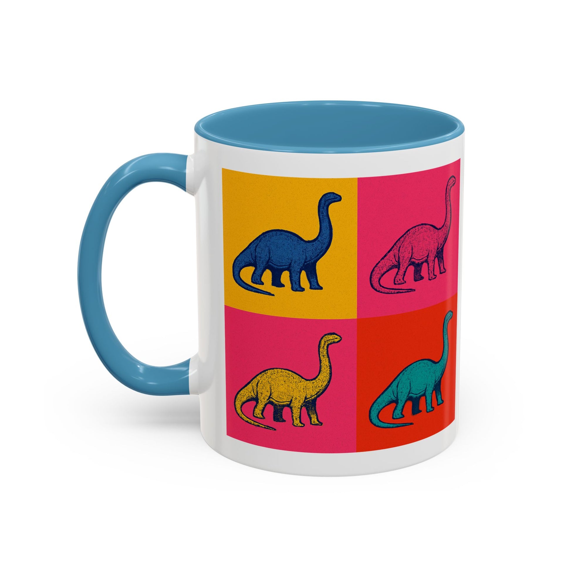 Colorful Dinosaur Accent Coffee Mug - Fun Gift for Dino Lovers, Cute Drinkware for Birthdays, Unique Home Decor, Dinosaur Themed