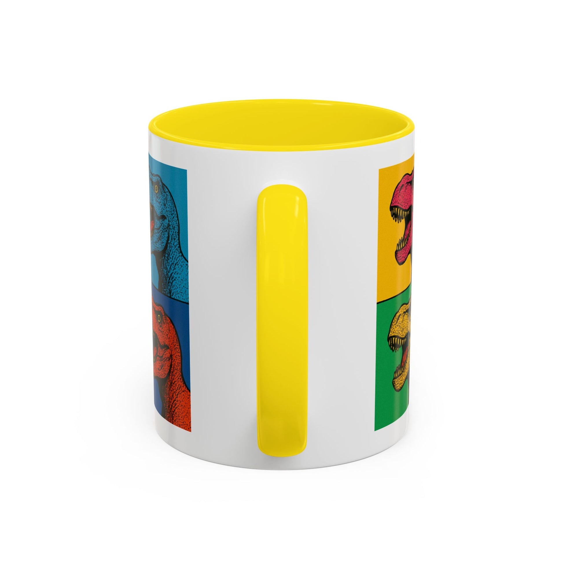 Dinosaur Accent Coffee Mug - Colorful T-Rex Design, Fun Gift for Kids, Perfect for Birthdays, Coffee Lover, Dinosaur Enthusiast