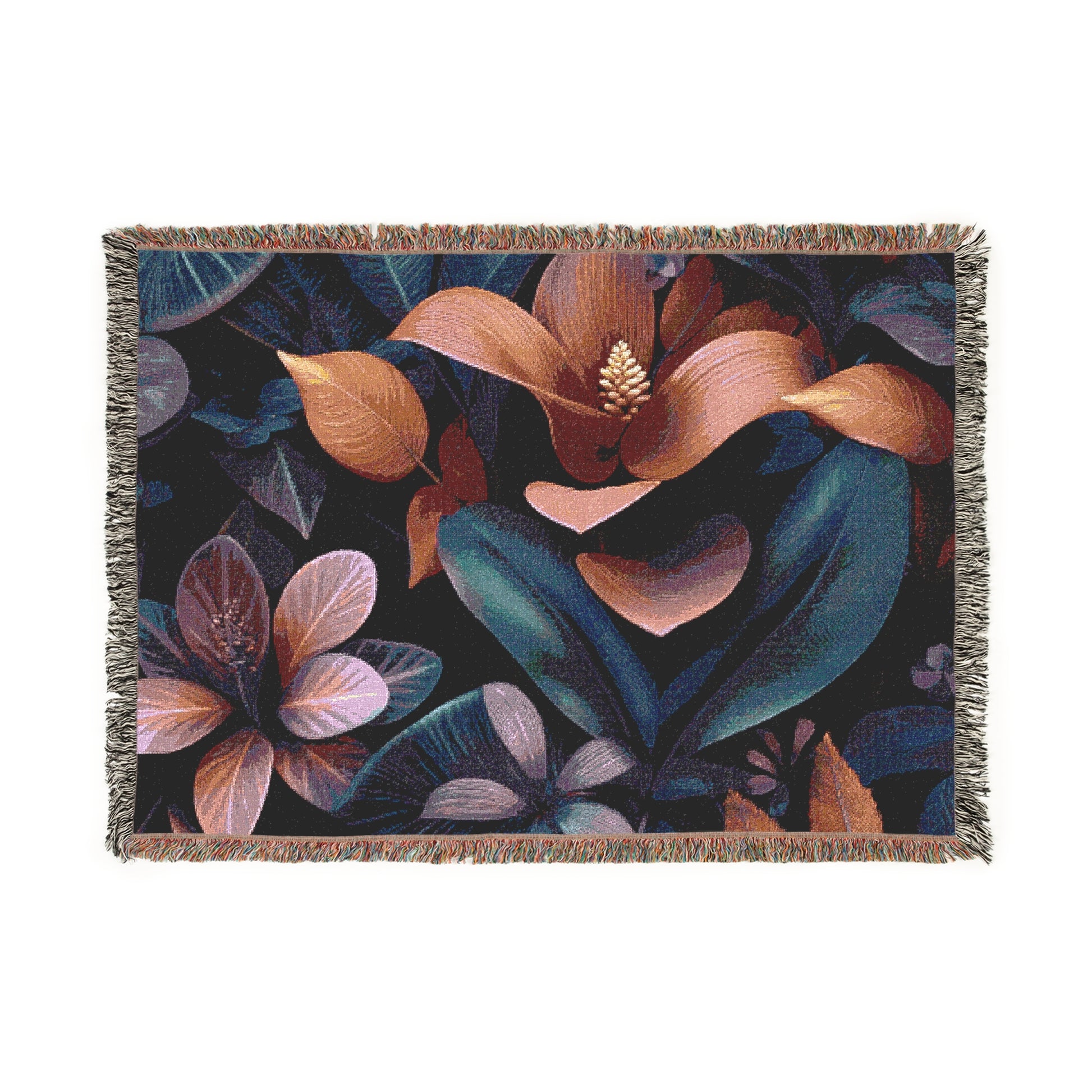 Floral Woven Blanket - Cozy Decorative Throws for Home, Jurassic Style, Perfect for Gifting, Sofa Decor