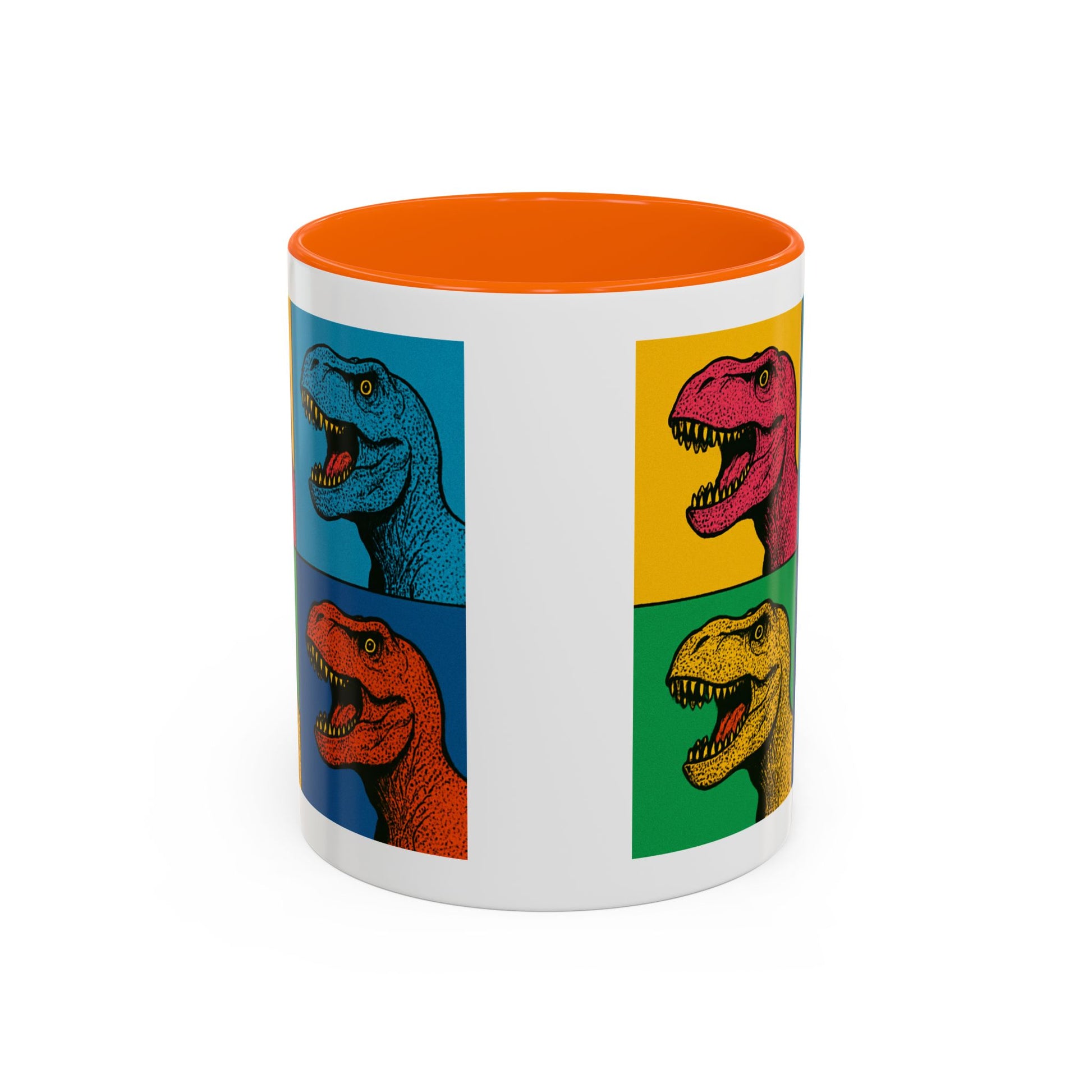 Dinosaur Accent Coffee Mug - Colorful T-Rex Design, Fun Gift for Kids, Perfect for Birthdays, Coffee Lover, Dinosaur Enthusiast