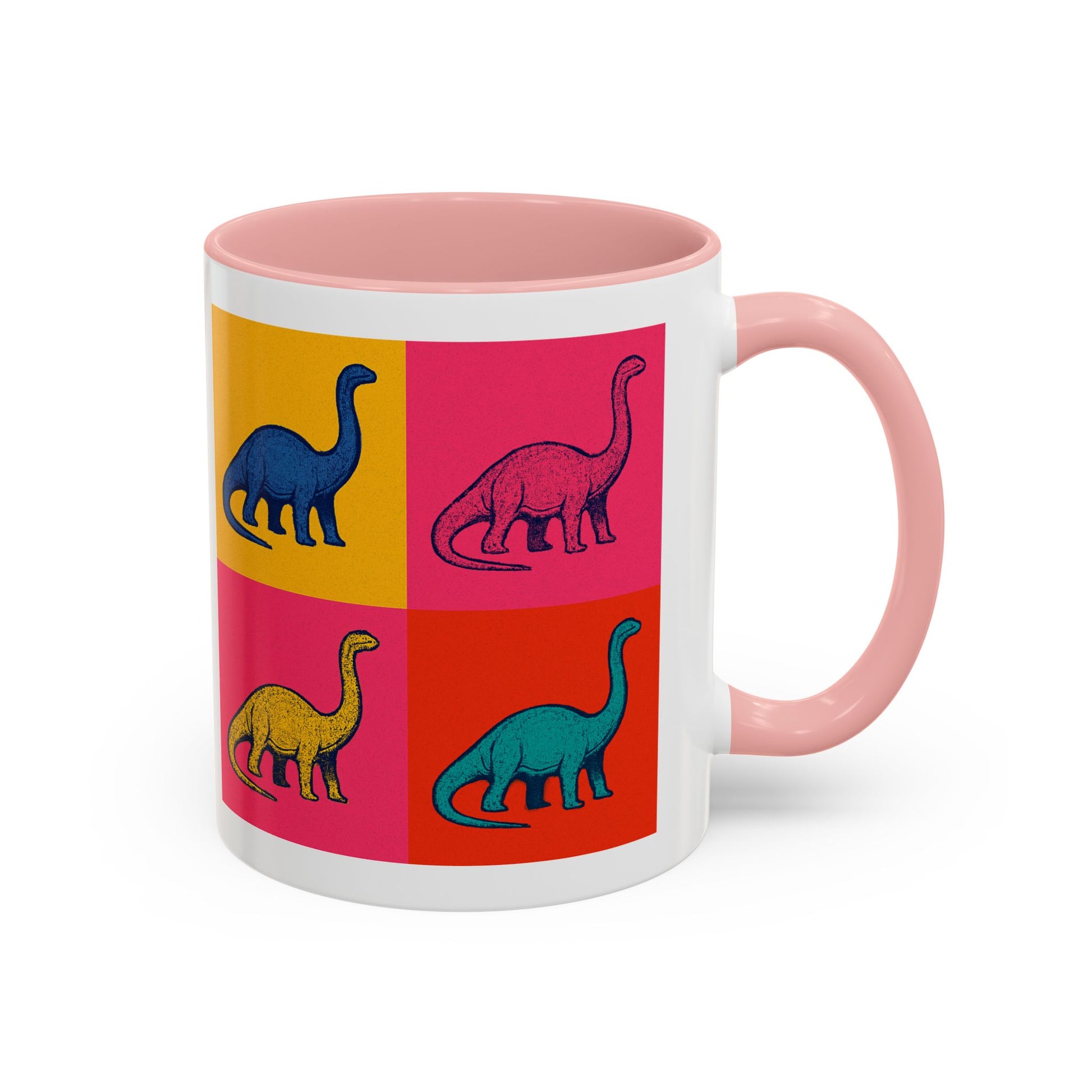 Colorful Dinosaur Accent Coffee Mug - Fun Gift for Dino Lovers, Cute Drinkware for Birthdays, Unique Home Decor, Dinosaur Themed