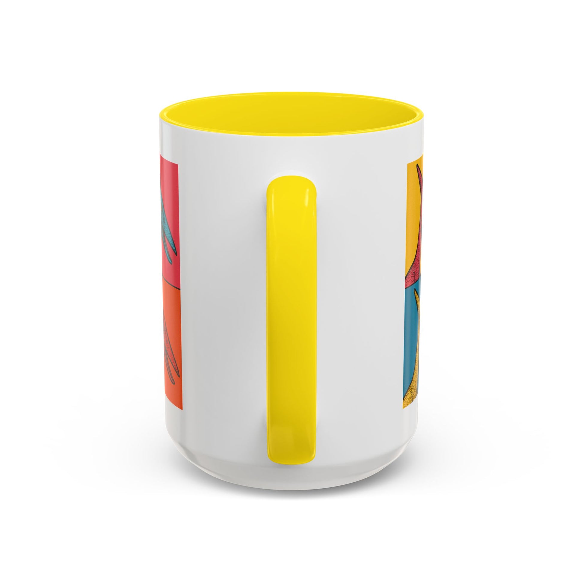 Vibrant Dinosaur Accent Coffee Mug - Quirky Gift for Pterodactyl Lovers, Unique Kitchen Decor, Colorful Ceramic Mug