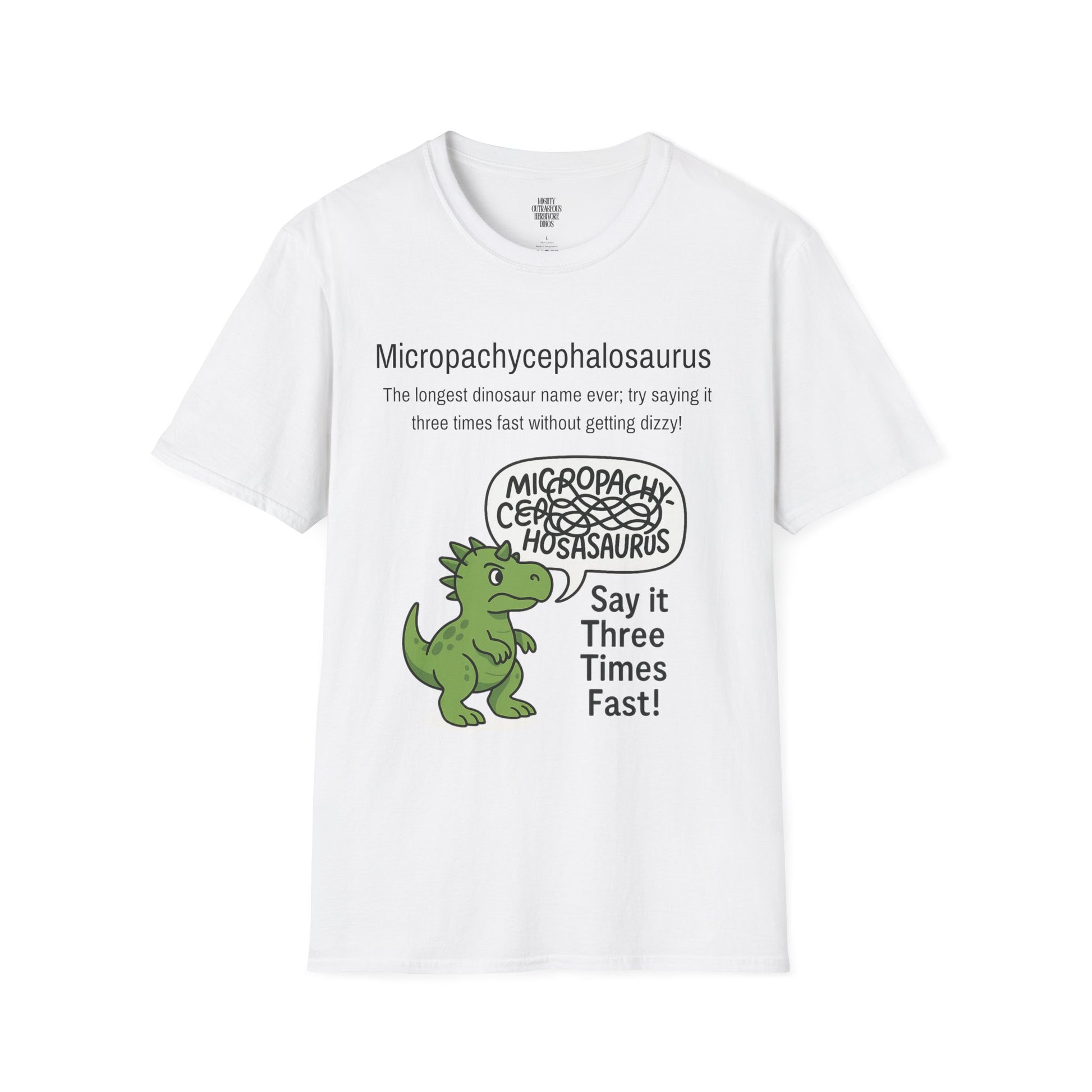 Tongue Twister Dinosaur Tee, Quirky Graphic Tee, Cute Dinosaur Apparel, Gift for Dino Lovers, Casual Wear