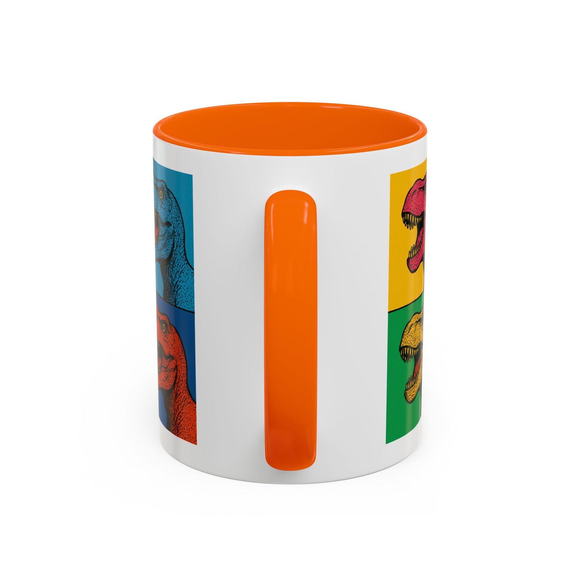 Dinosaur Accent Coffee Mug - Colorful T-Rex Design, Fun Gift for Kids, Perfect for Birthdays, Coffee Lover, Dinosaur Enthusiast